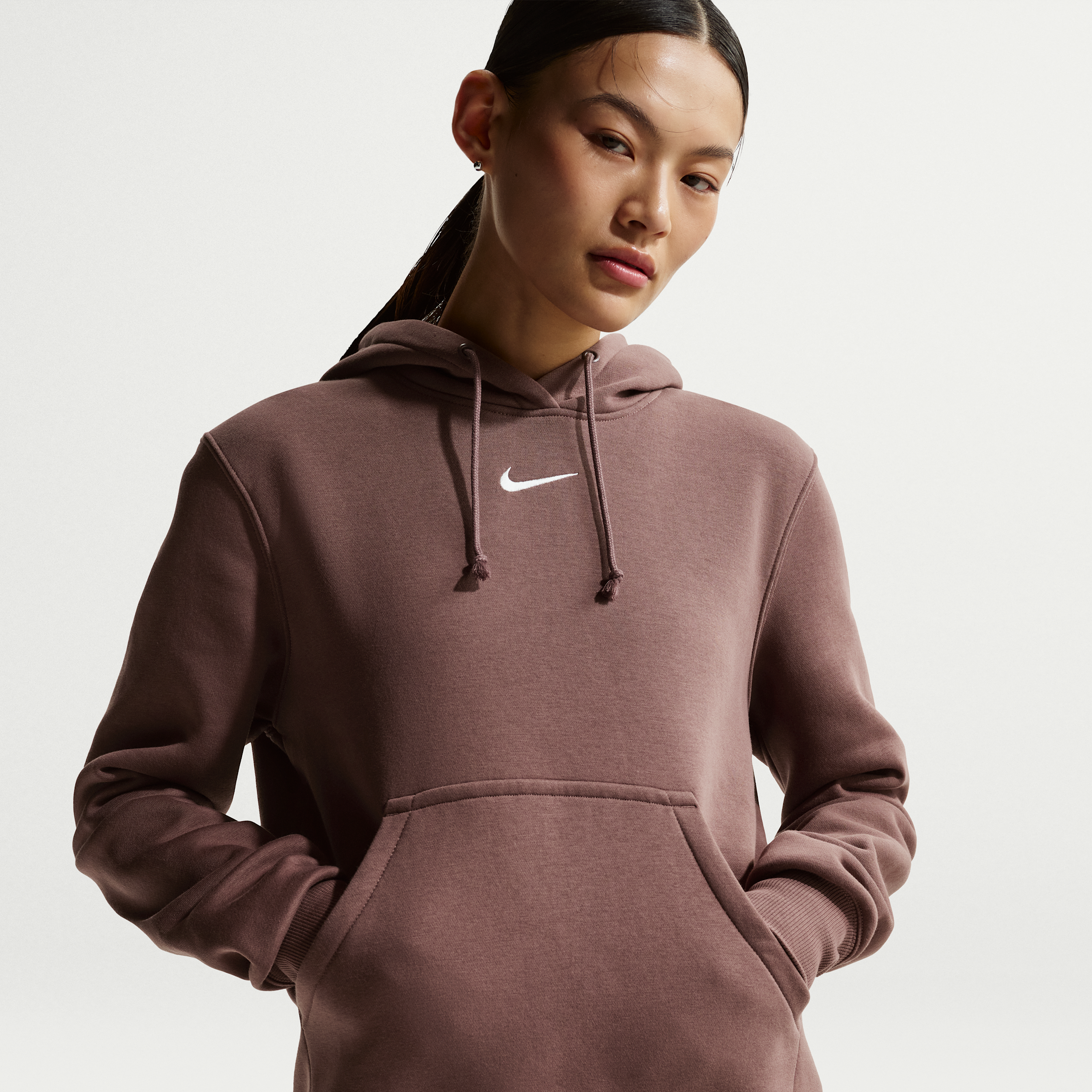 Felpa pullover con cappuccio Nike Phoenix Fleece – Donna - Viola