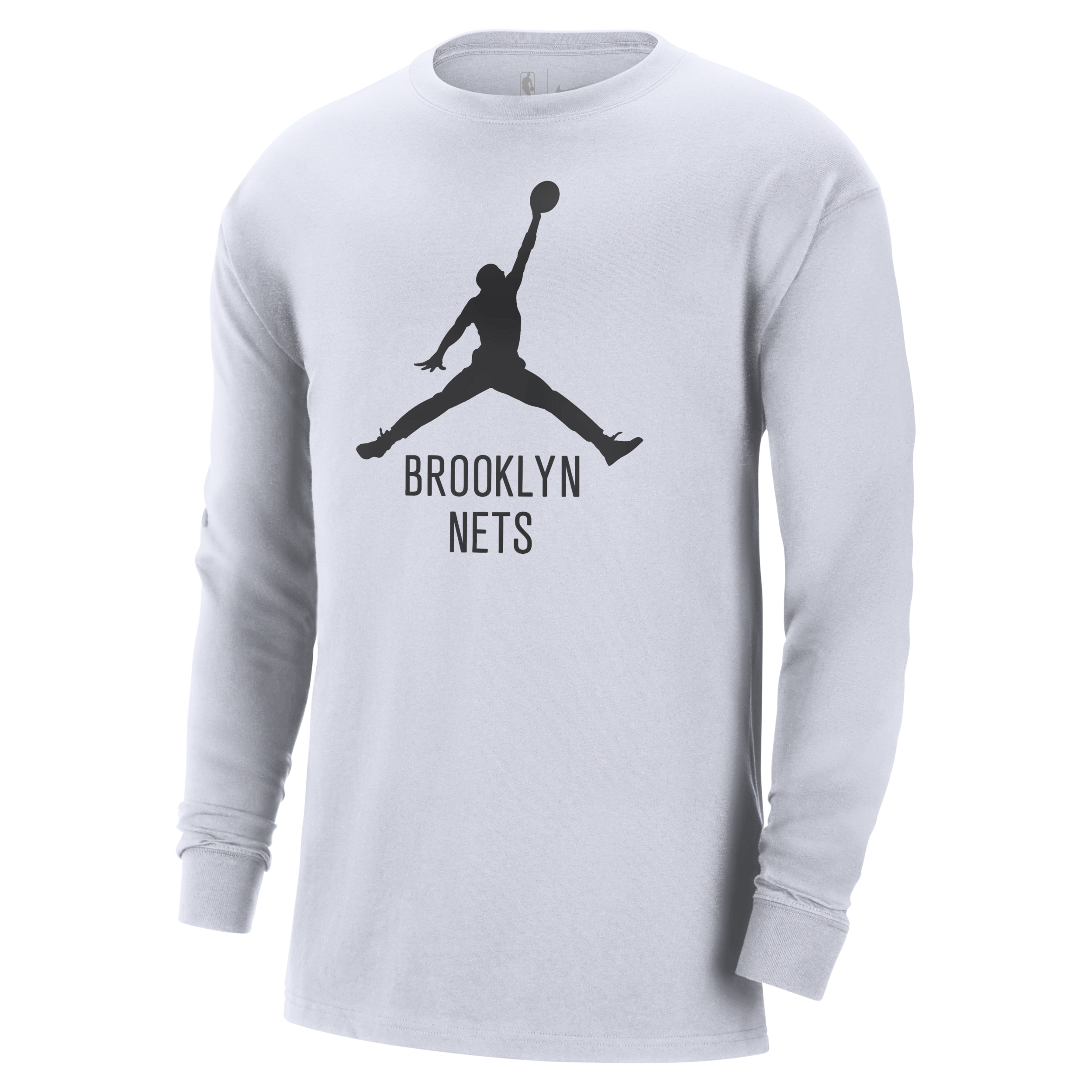 Jordan Brooklyn Nets Essential NBA-herenshirt met lange mouwen Wit