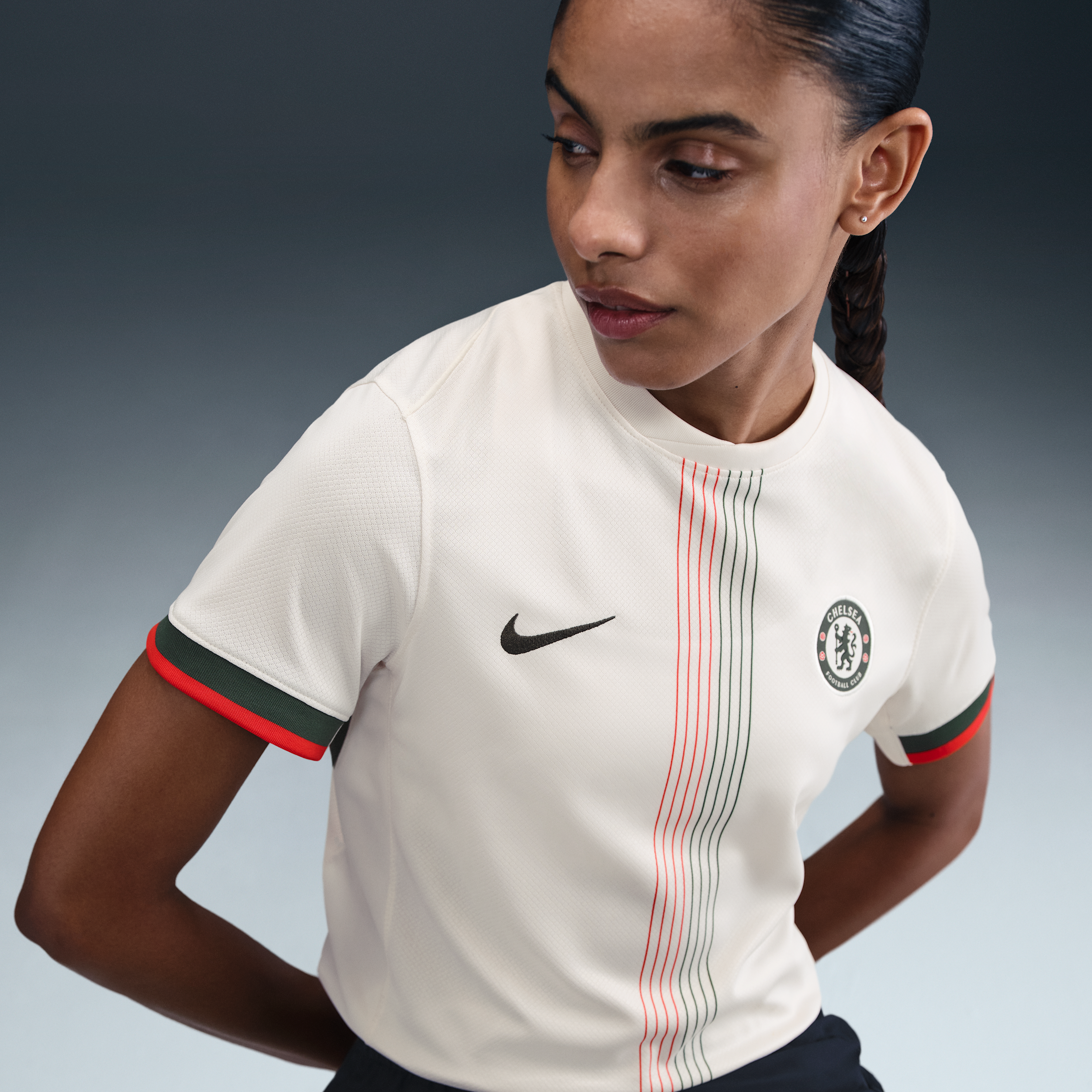 Thumbnail - FC Chelsea 2025/26 Stadium Away Nike Replika-Fußballtrikot mit Dri-FIT-Technologie (Damen) - Grau