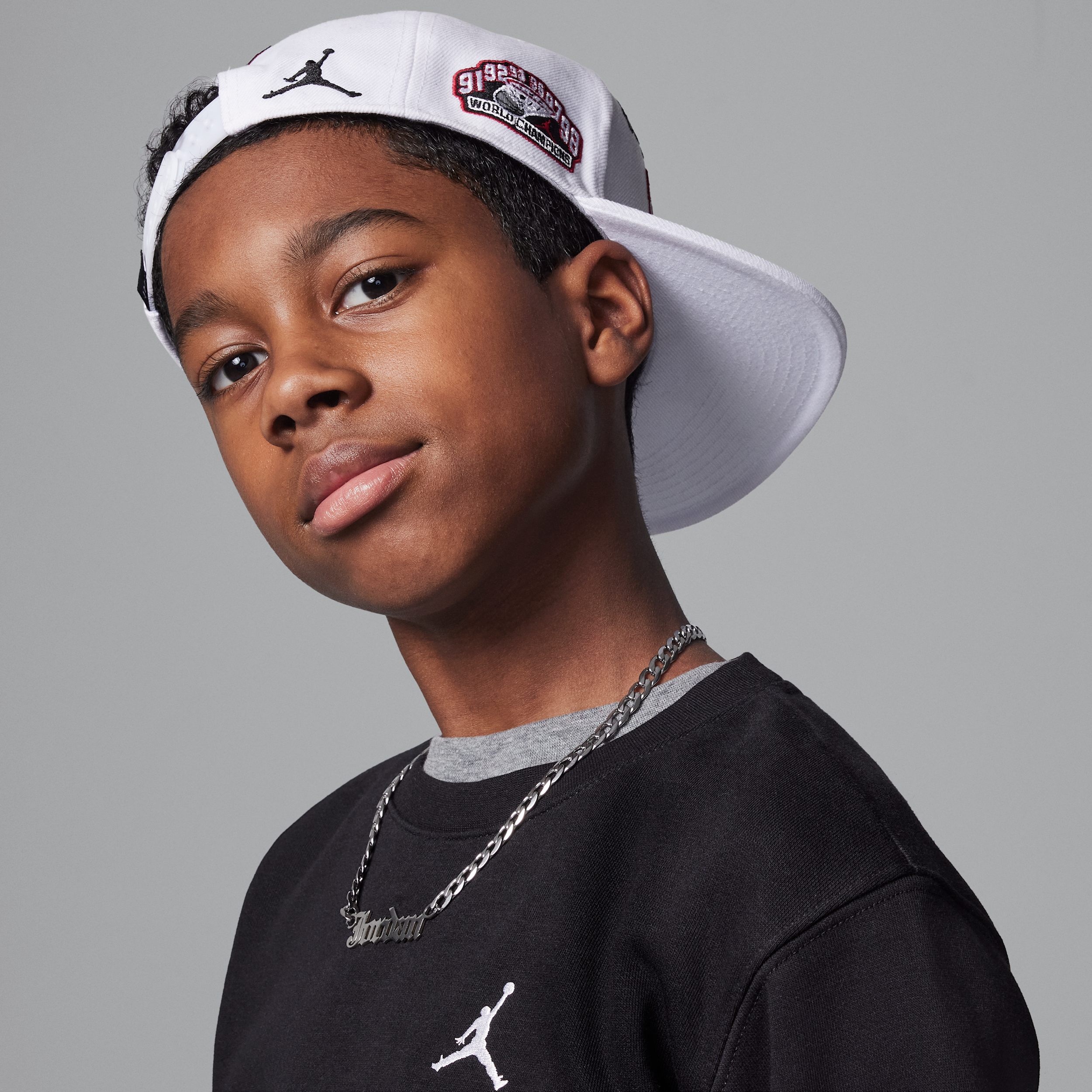 Thumbnail - Jordan Brooklyn Fleece Essentials Rundhalsshirt (ältere Kinder) - Schwarz