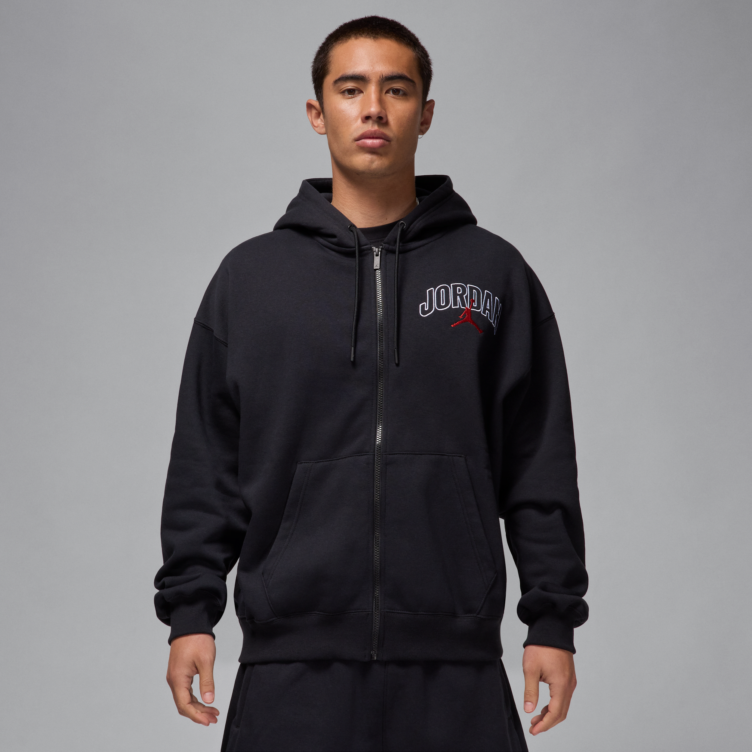 Sweat à capuche et zip oversize Jordan Brooklyn Fleece pour homme - Noir
