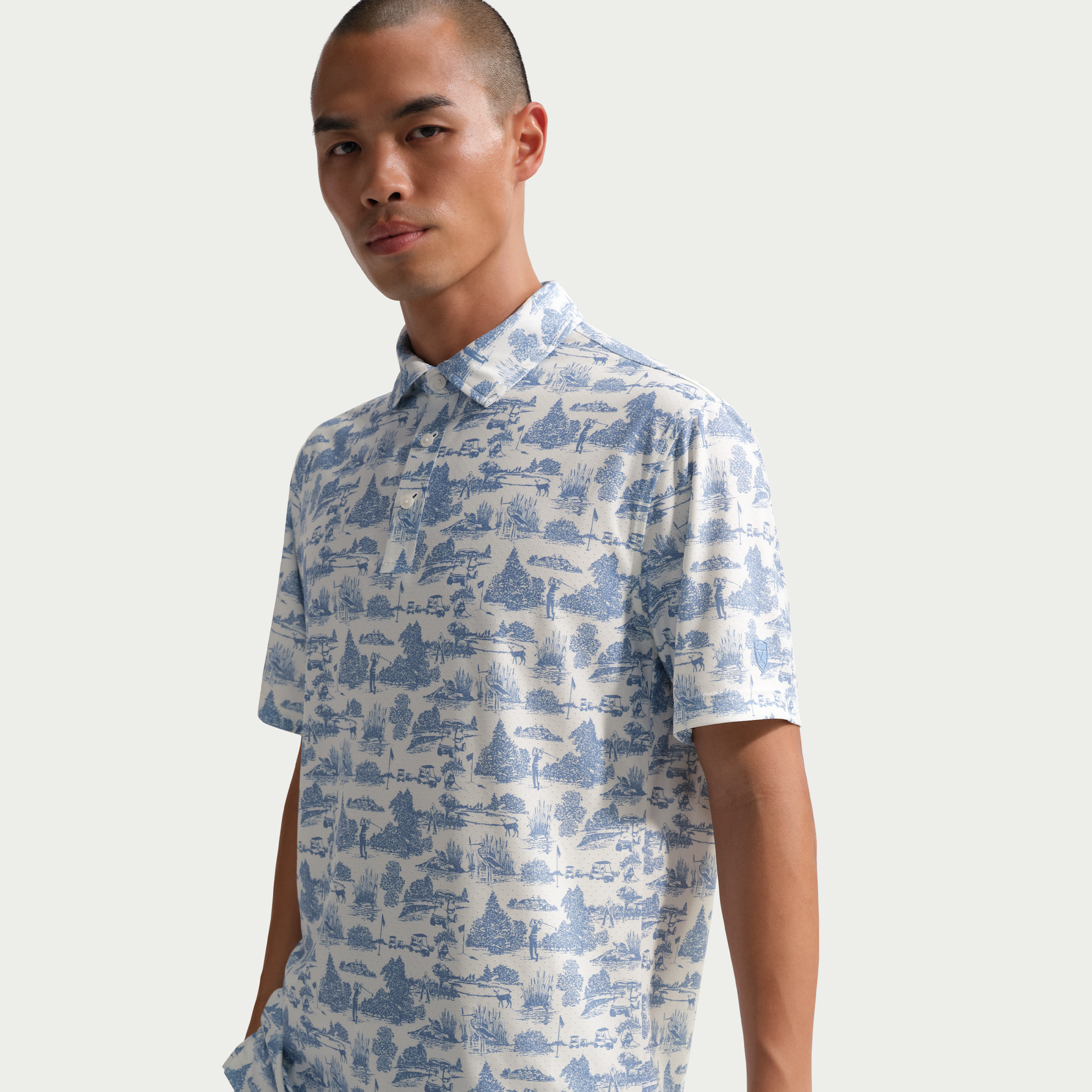 Thumbnail - Maßgeschneiderte Performance von Nike Dri-FIT Golf-Poloshirt (Herren) - Blau