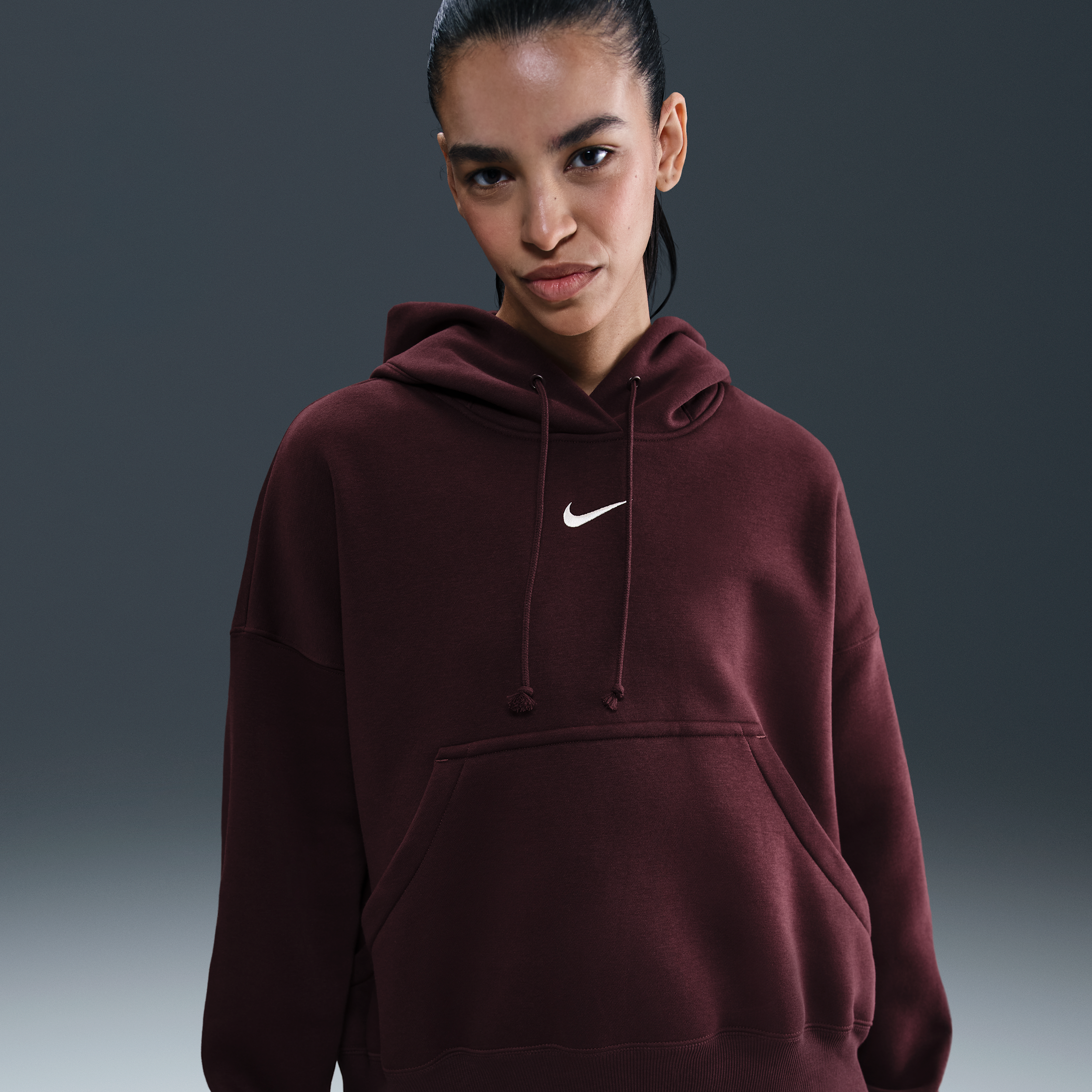 Thumbnail - Nike Phoenix Fleece überextragroßer Hoodie für Damen - Rot