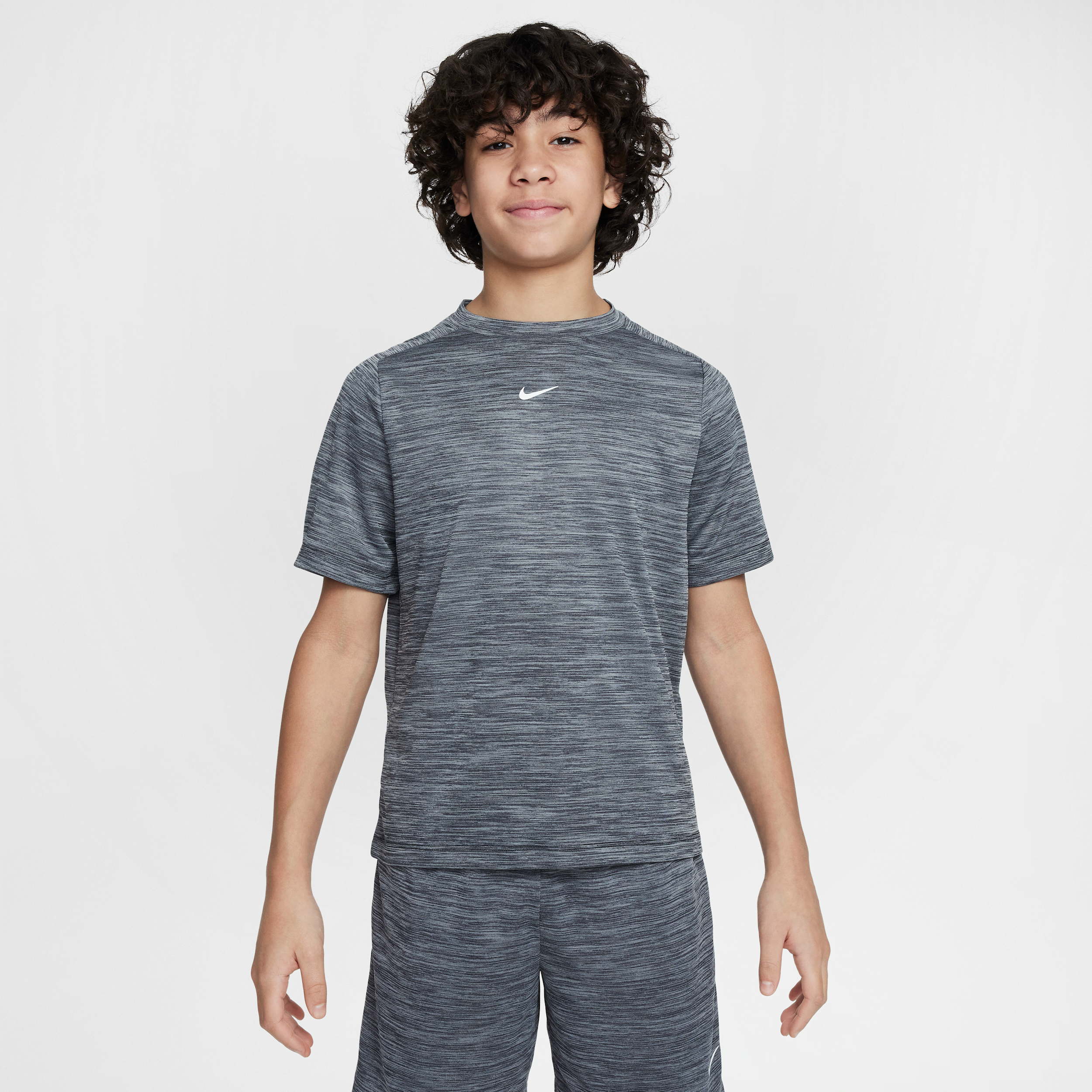 Nike Multi Older Kids' Dri-FIT Short-Sleeve Top - Black - Polyester