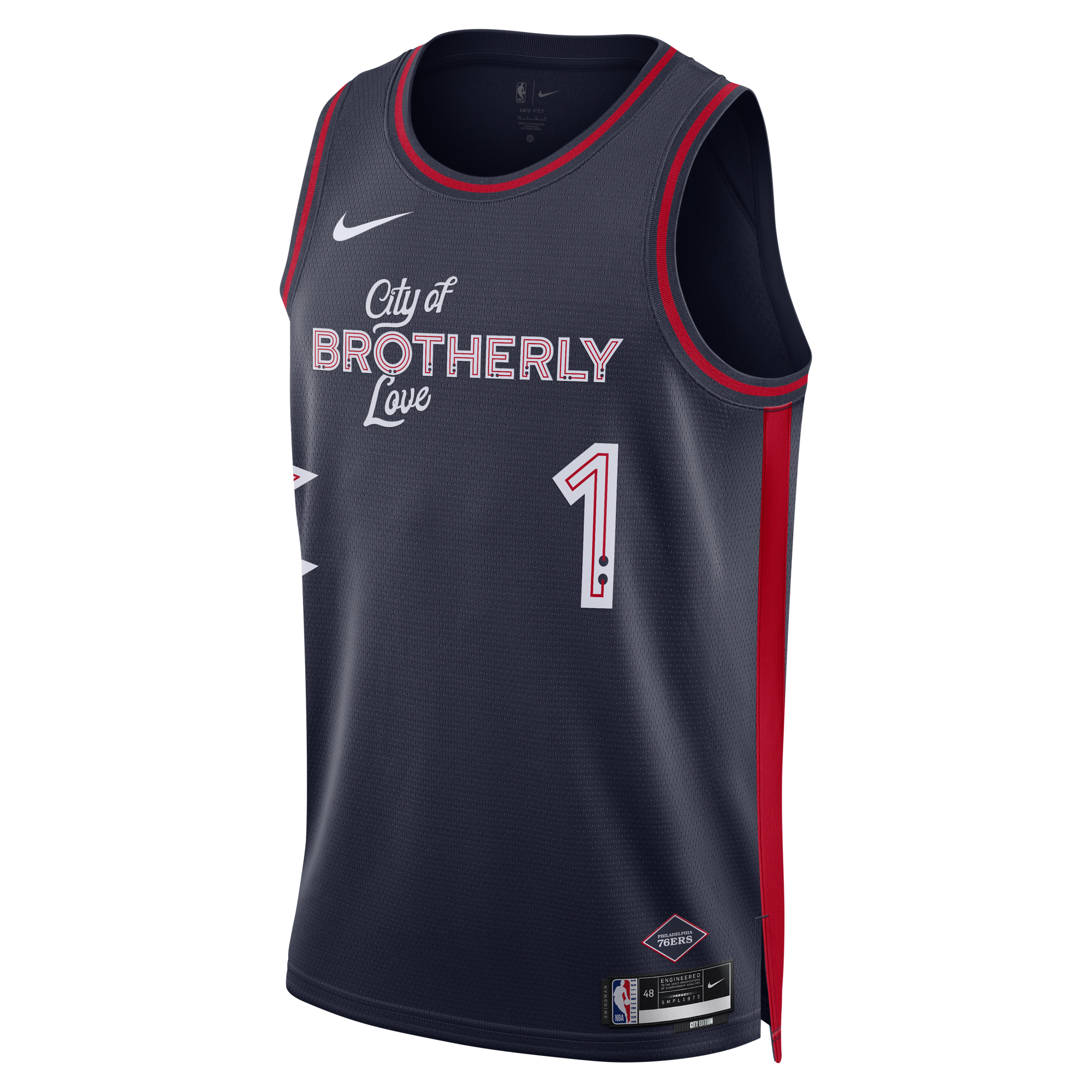 Nike James Harden Philadelphia 76ers City Edition 2023 24 Dri-FIT Swingman NBA-jersey voor heren Blauw