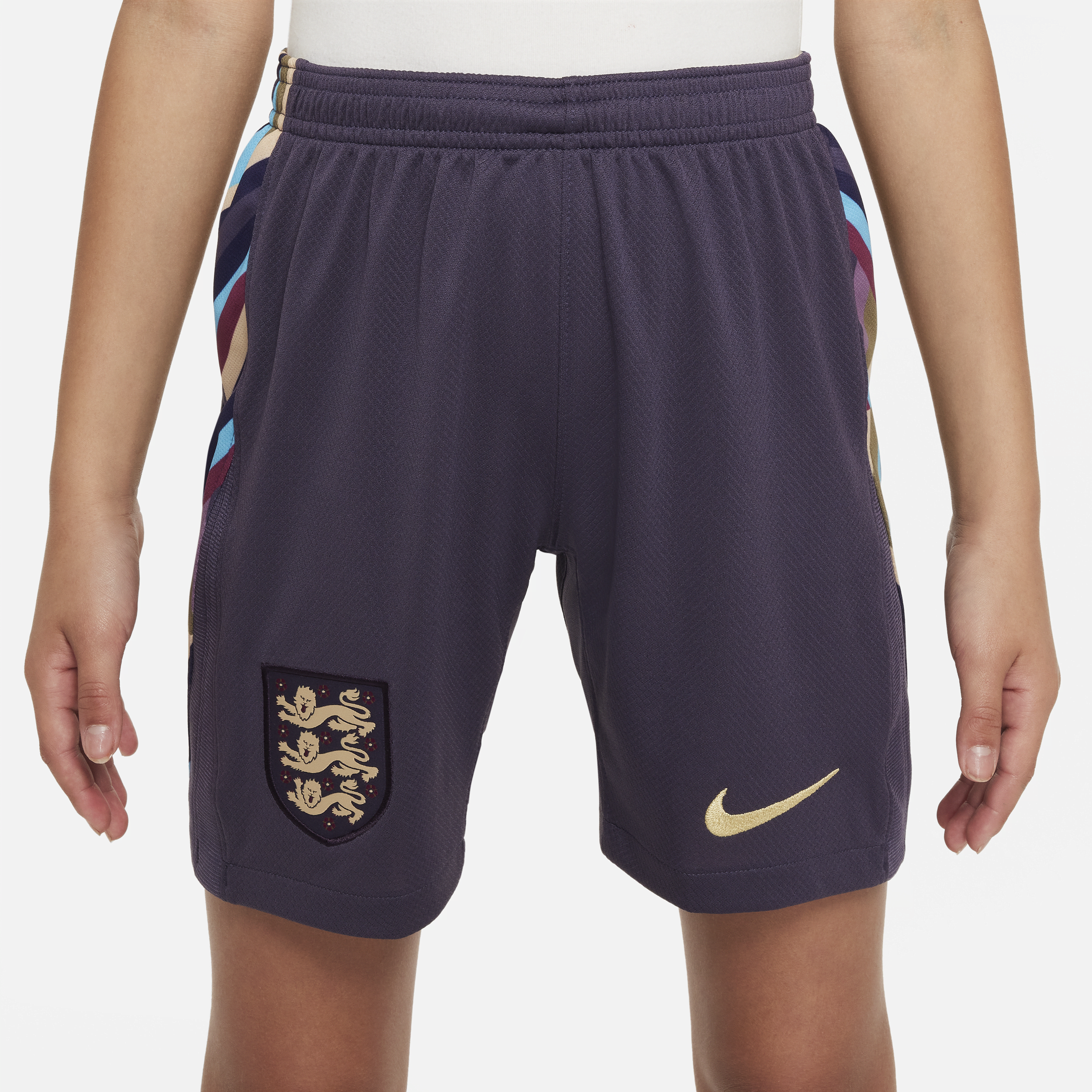Nike Engeland 2024 Stadium Uit Dri-FIT replica voetbalshorts voor kids Paars