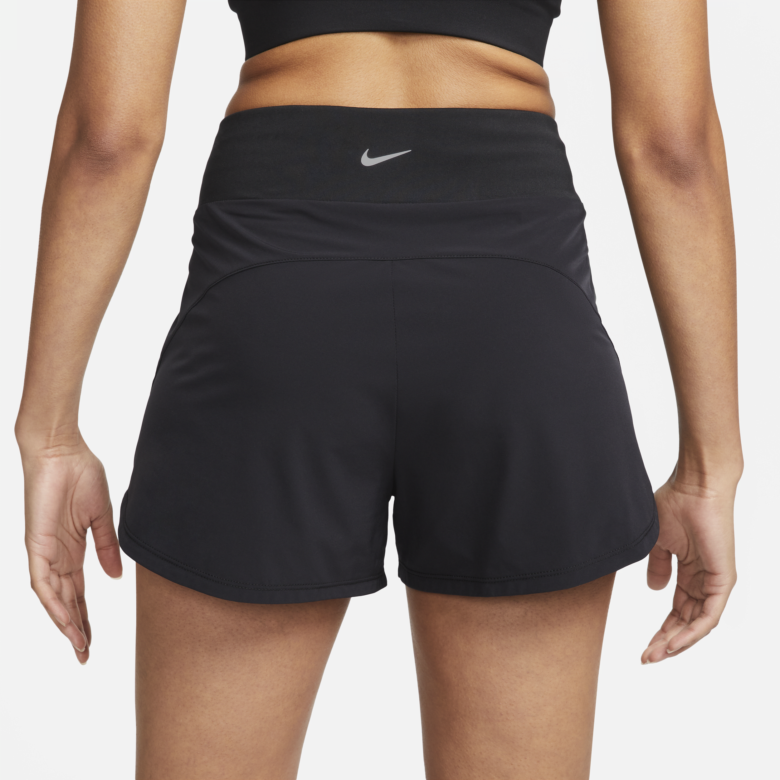 Short de fitness Dri-FIT taille haute 8 cm avec sous-short intégré Nike Bliss pour femme - Noir