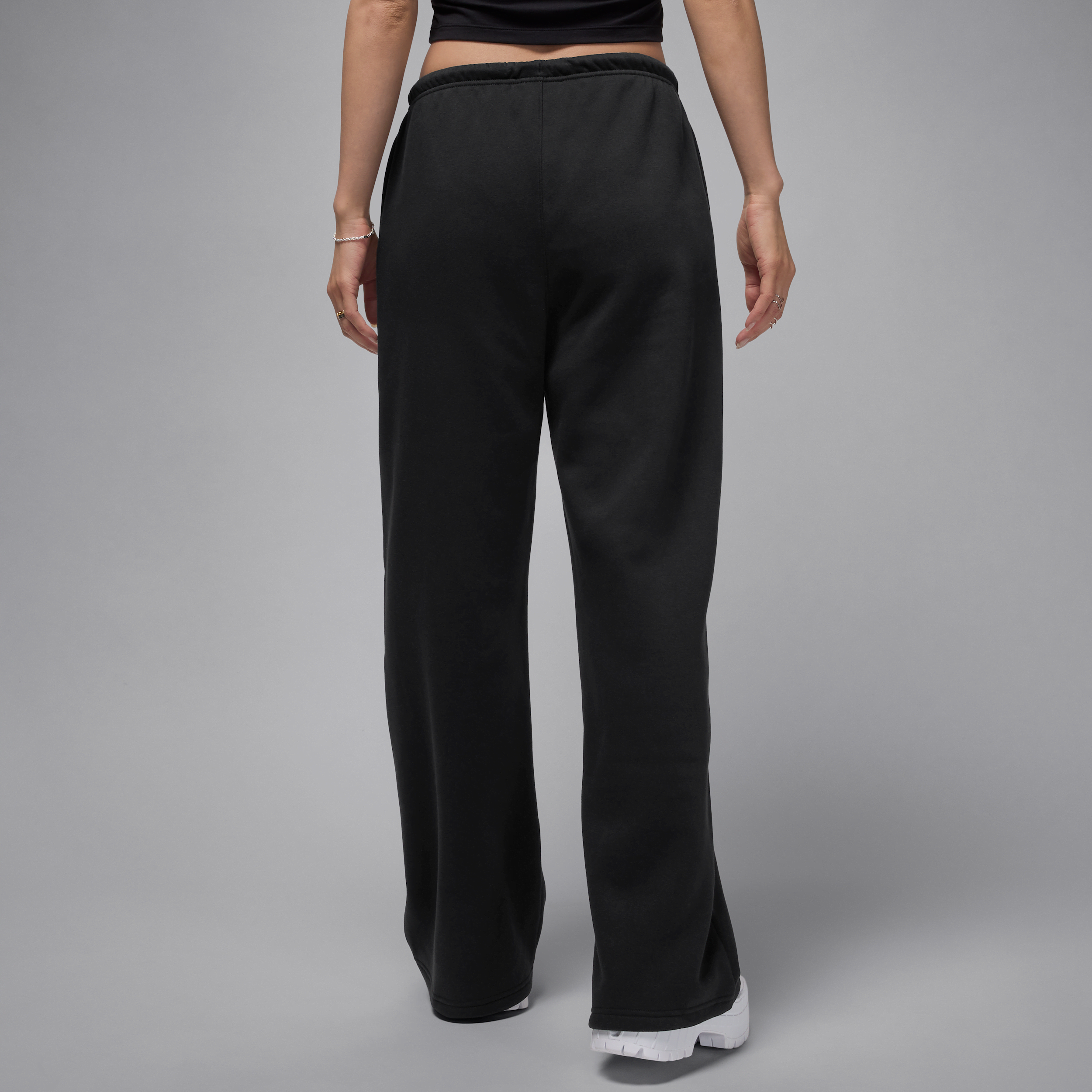 Thumbnail - Jordan Brooklyn Fleece Hose mit offenem Saum (Damen) - Schwarz
