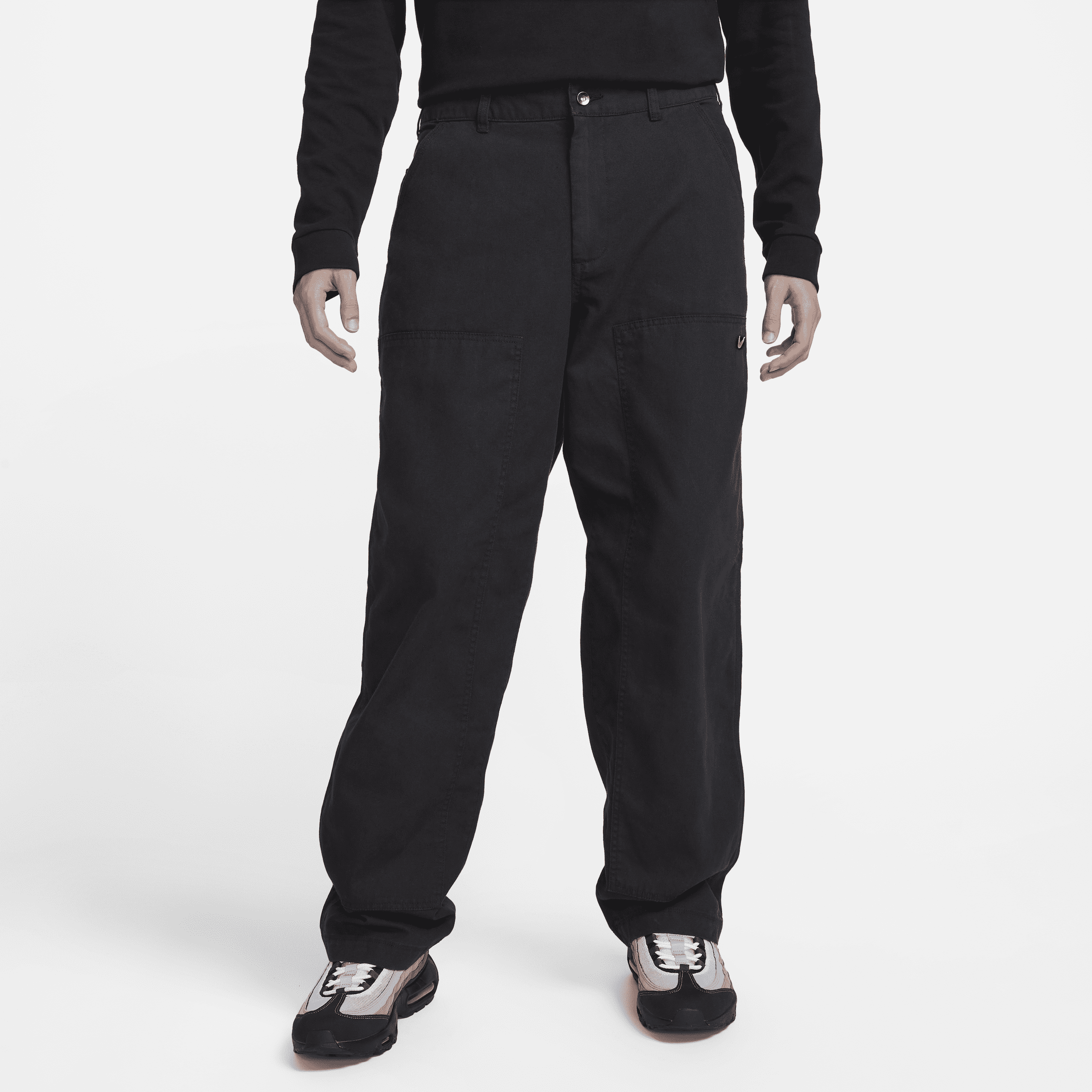 Męskie spodnie z podwójnym przodem Nike Sportswear - Czerń
