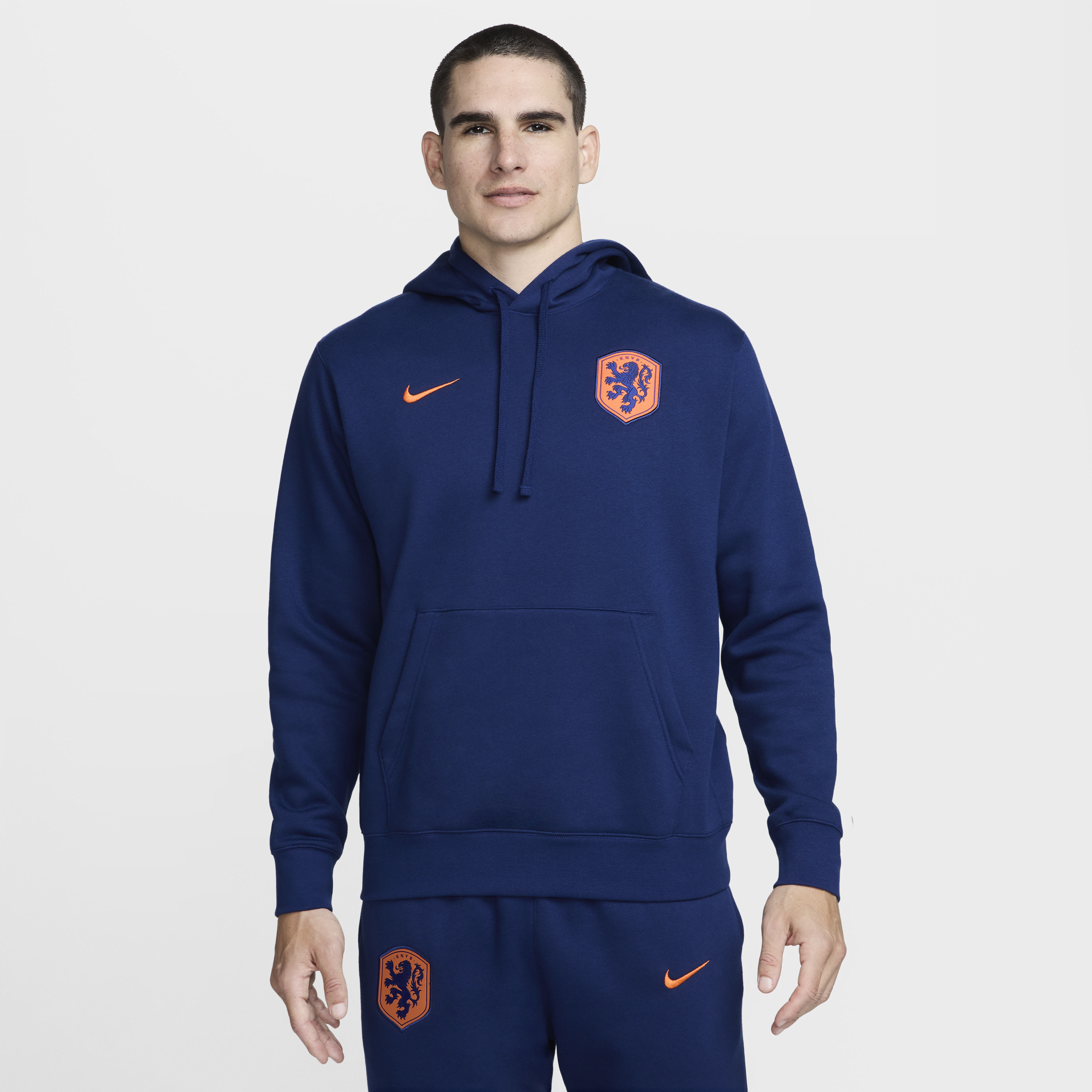 Nike Nederland Club voetbalhoodie voor heren Blauw