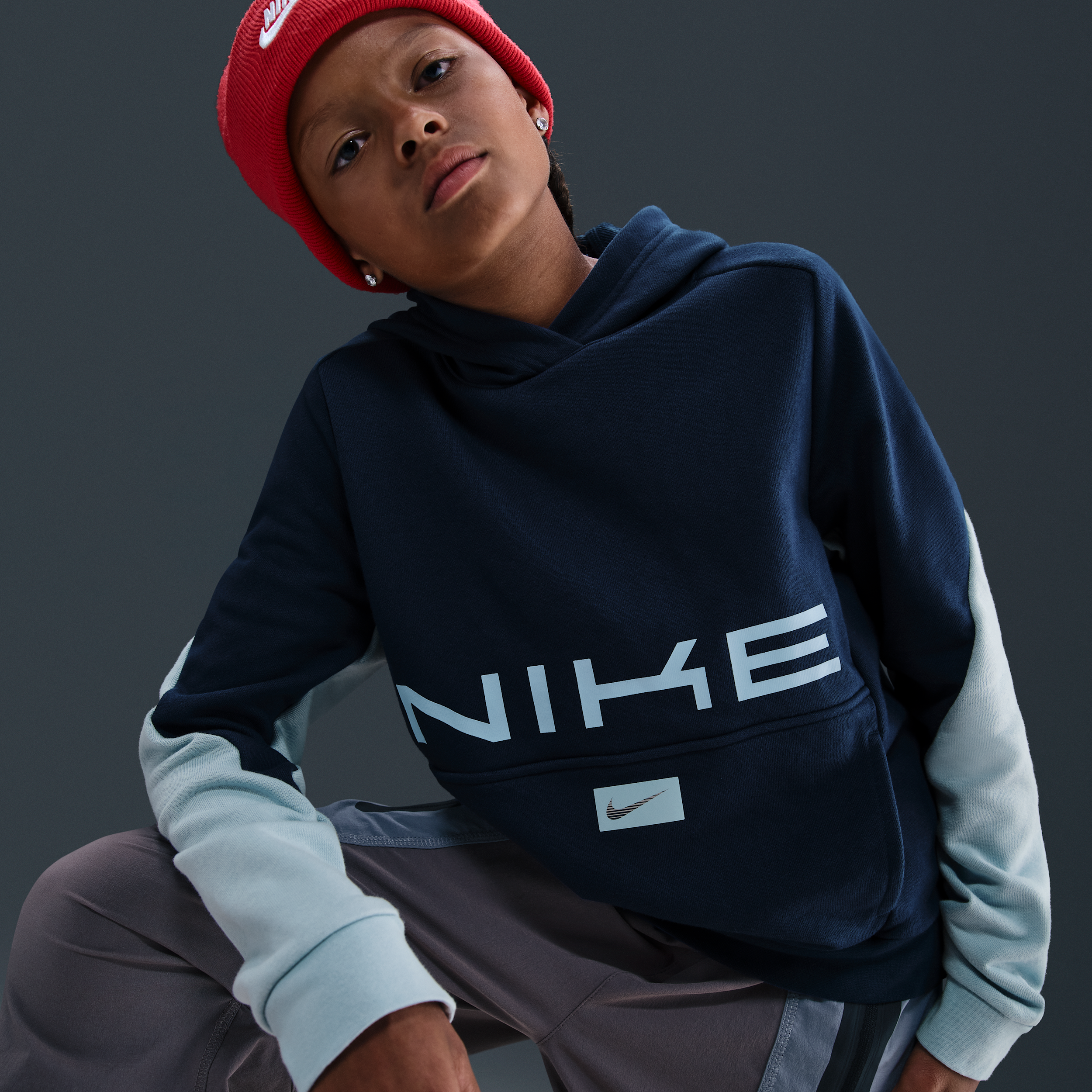Thumbnail - Nike Multi Dri-FIT-Fleece-Hoodie (ältere Kinder) - Blau