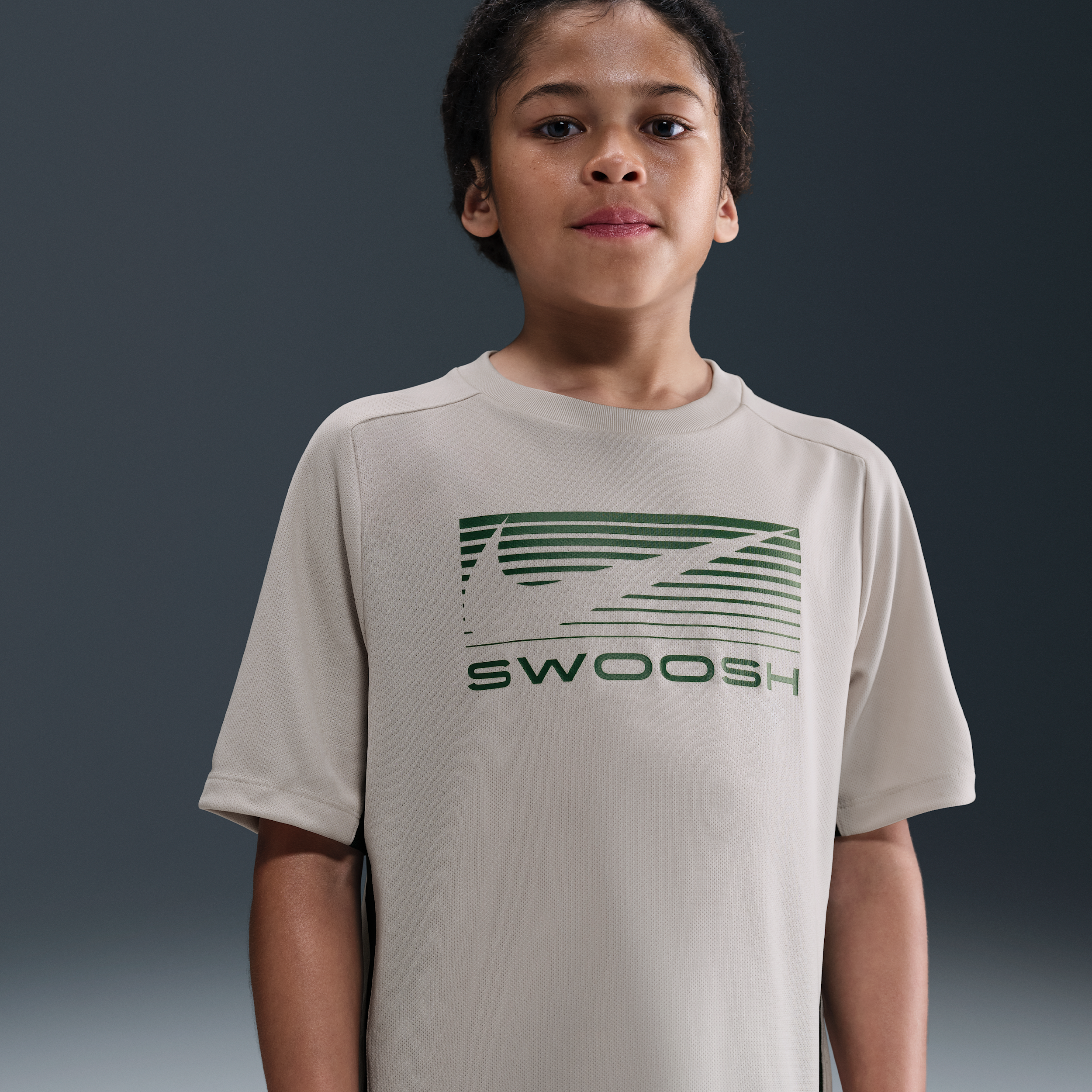 Nike Multi Older Kids (Boys) Dri-FIT Short-Sleeve Top - Brown - Polyester