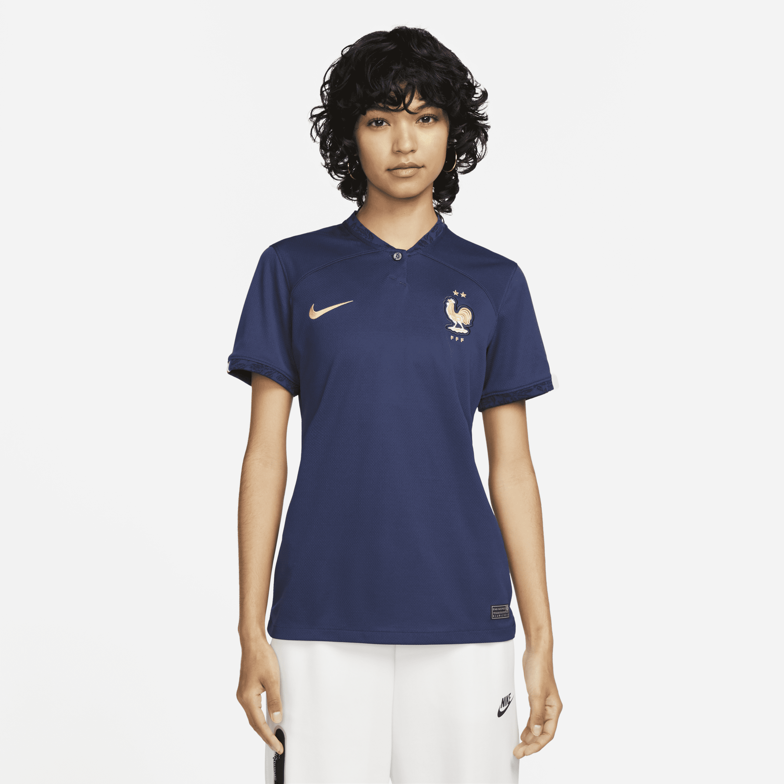 Maillot de football Nike Dri-FIT FFF 2022/23 Stadium Domicile pour femme - Bleu