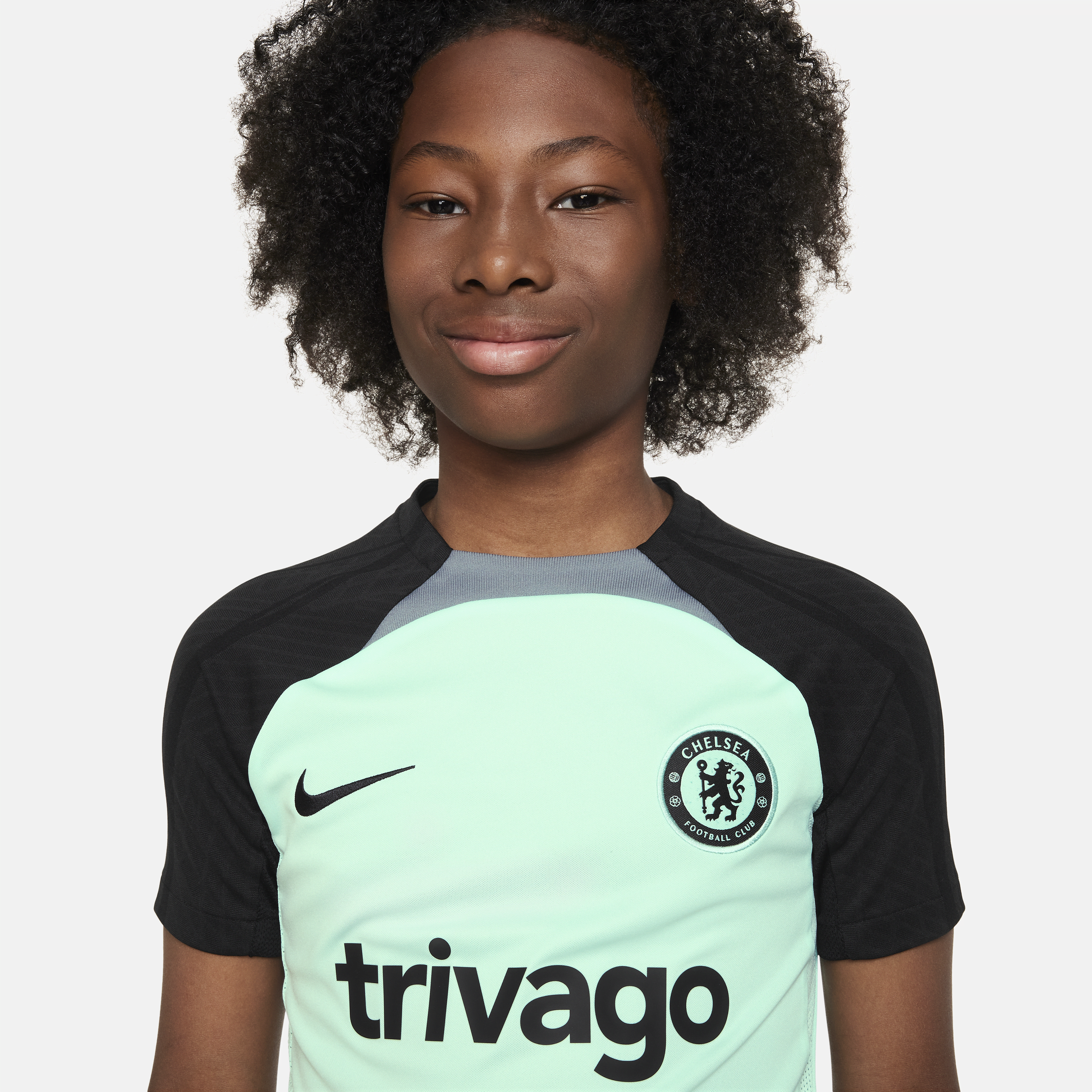 Nike Chelsea FC Strike Derde Dri-FIT knit voetbaltop met korte mouwen voor kids Groen