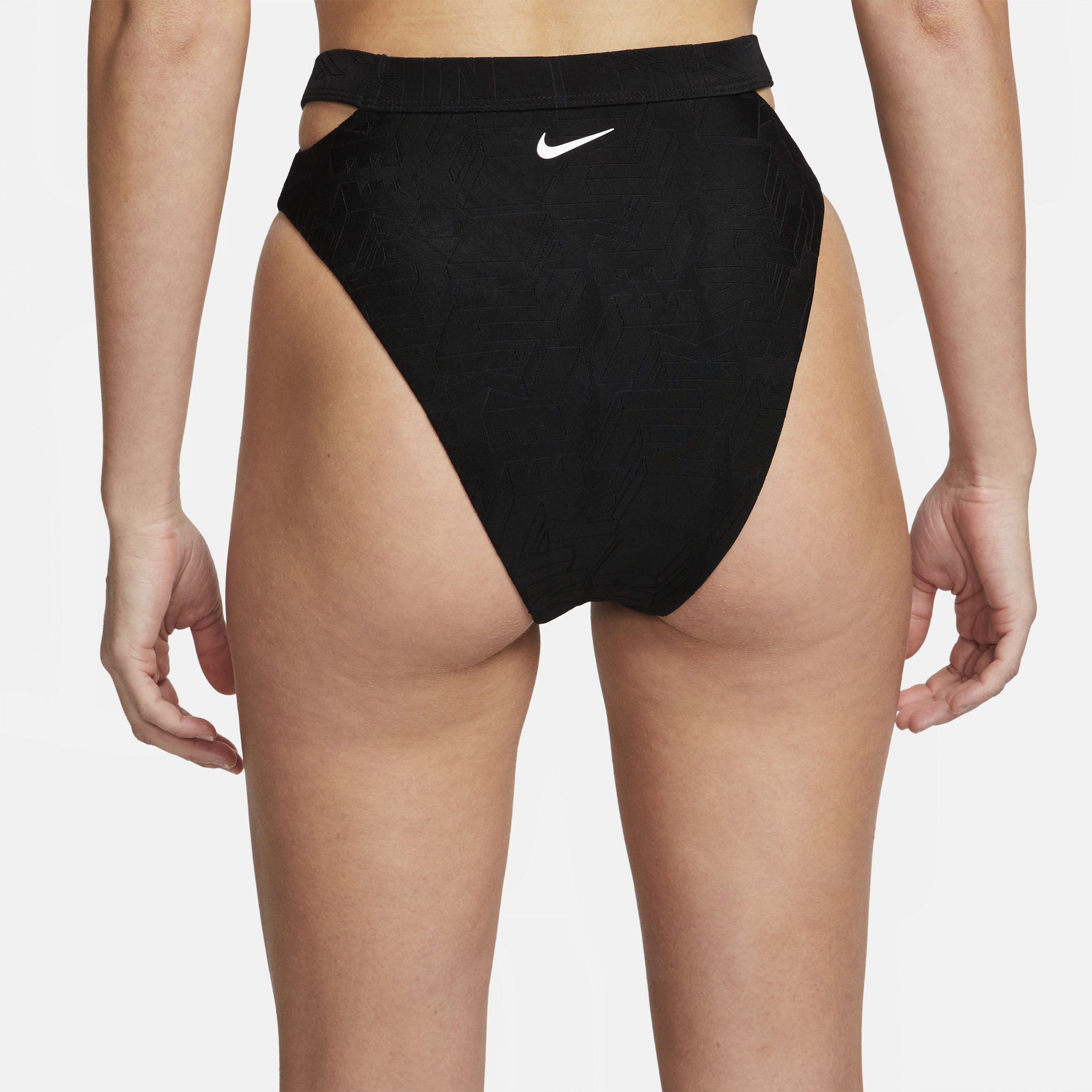 Bas de bikini échancré à taille haute Nike Swim pour femme - Noir