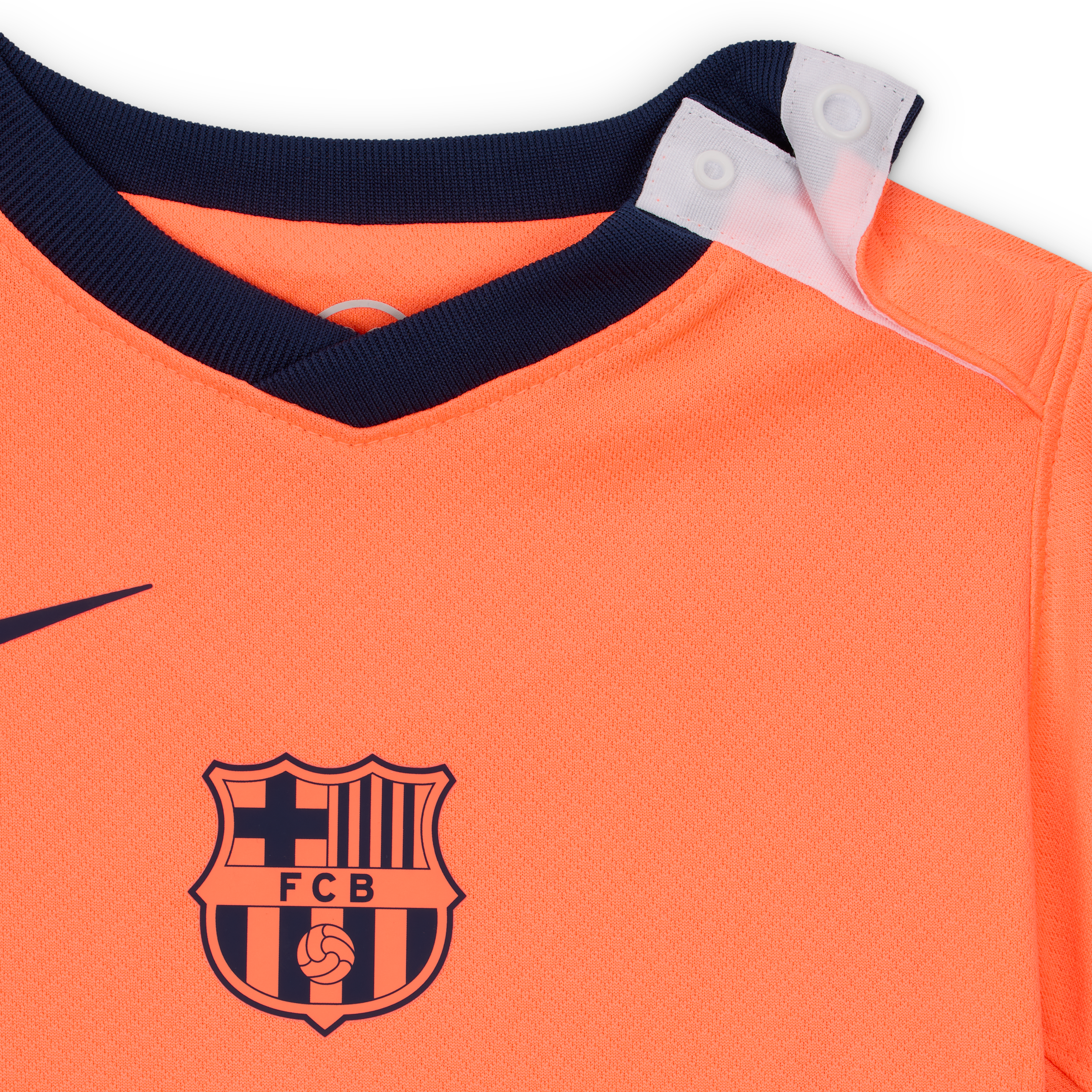 Thumbnail - FC Barcelona 2025/26 Stadium Third dreiteiliges Nike Replika-Fußballtrikot-Set (Babys/Kleinkinder) - Orange