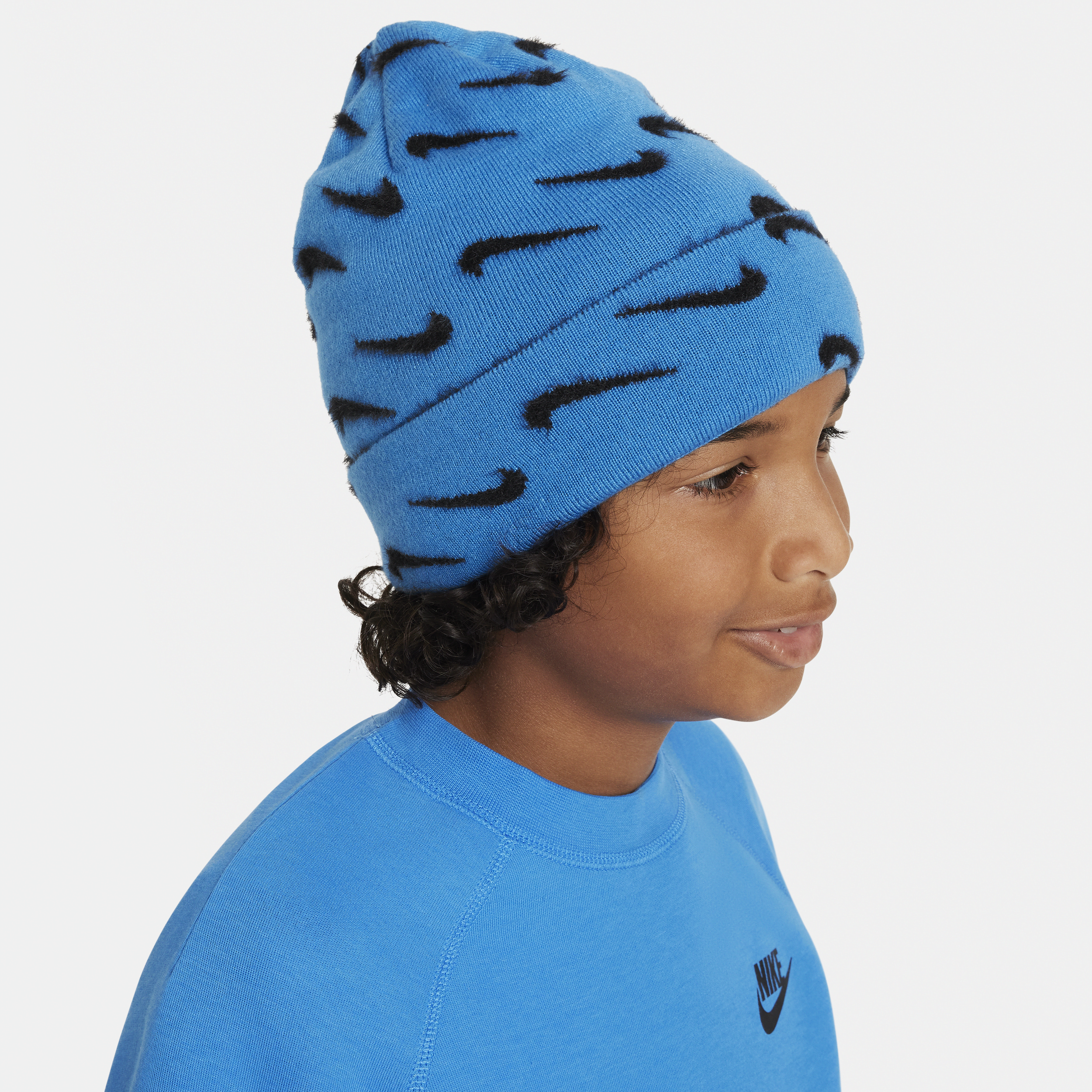 Nike Peak beanie met pompon voor kids Blauw