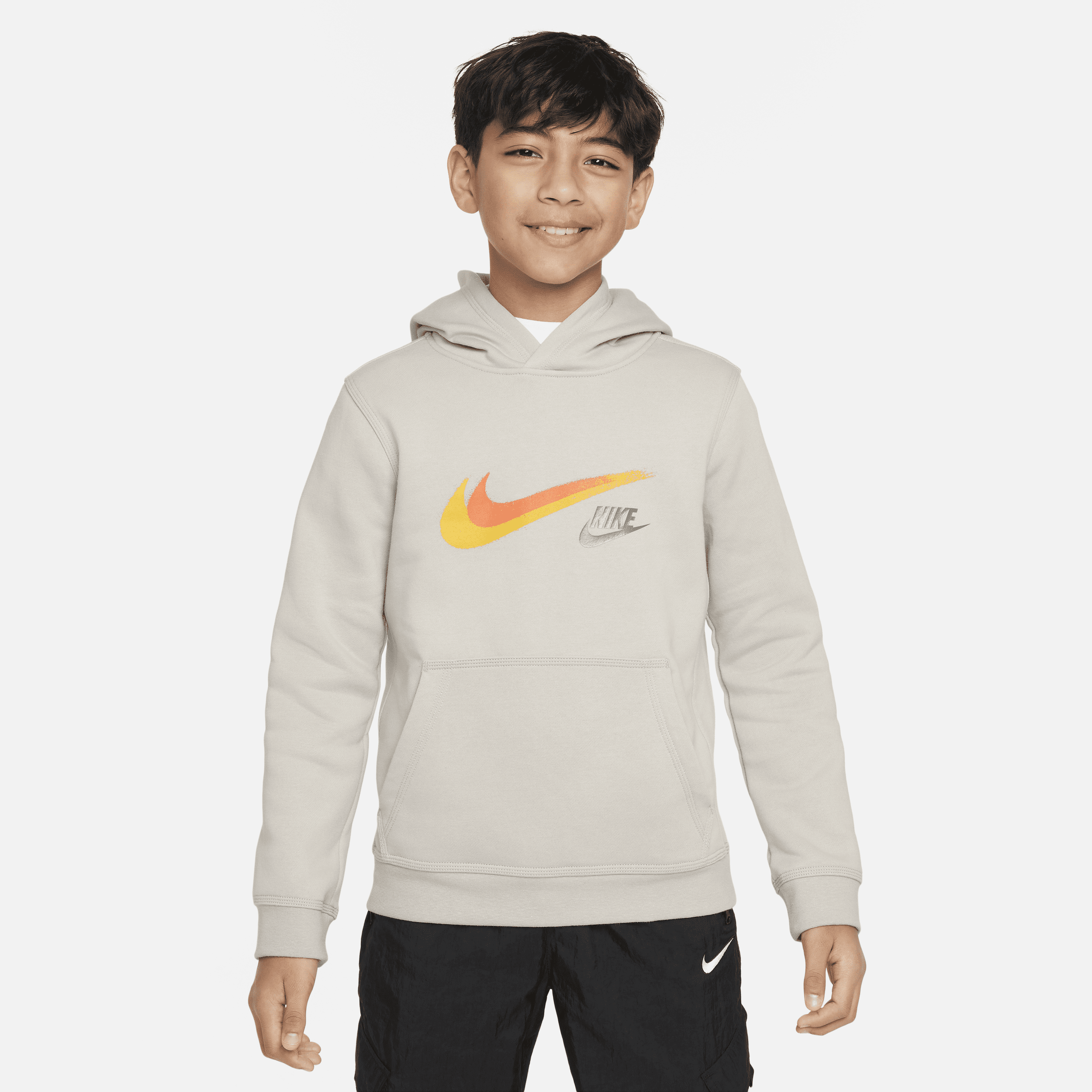 Nike Sportswear fleecehoodie met graphic voor jongens Grijs