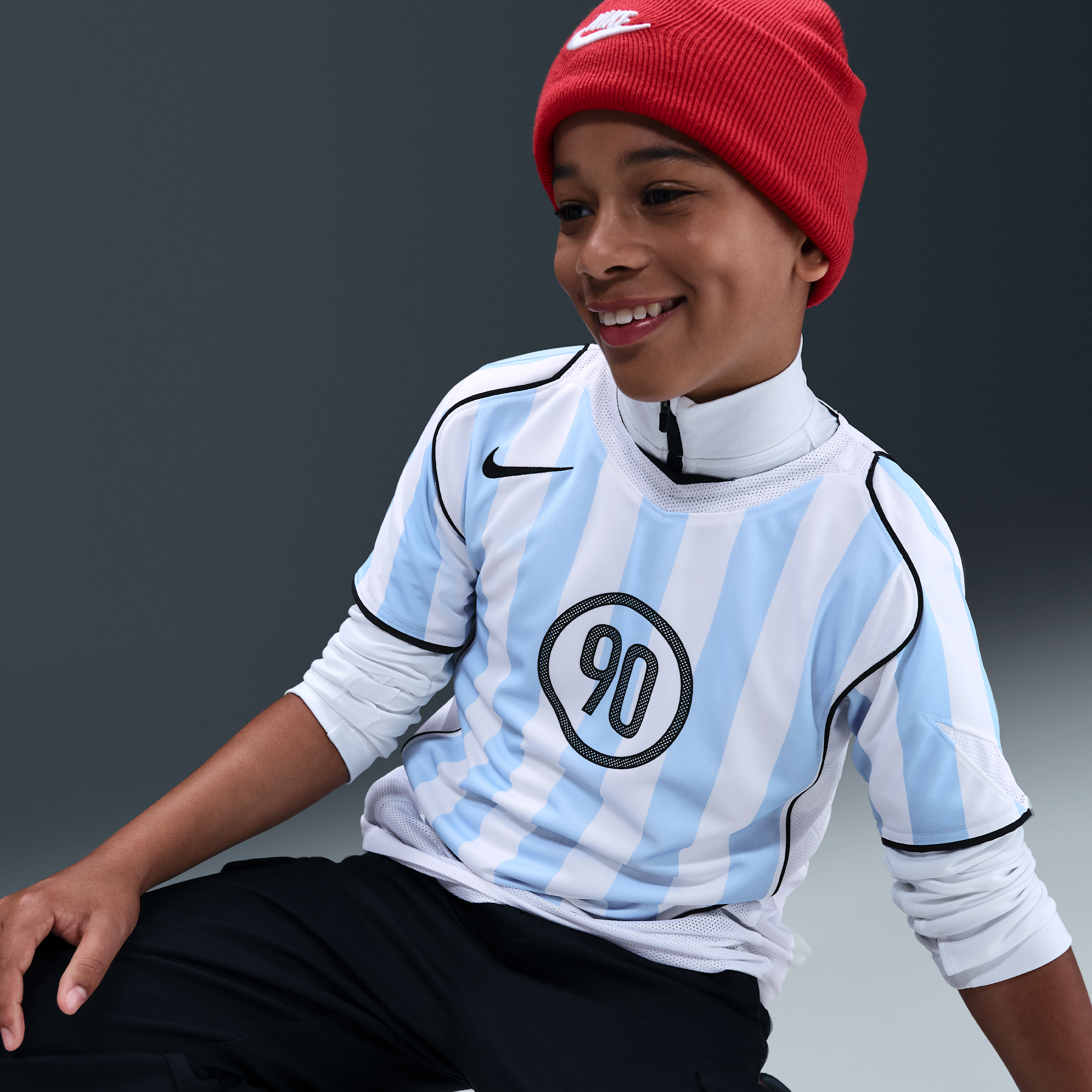 Thumbnail - Nike Total 90 Fußballtrikot mit Dri-FIT-Technologie (ältere Kinder) - Blau
