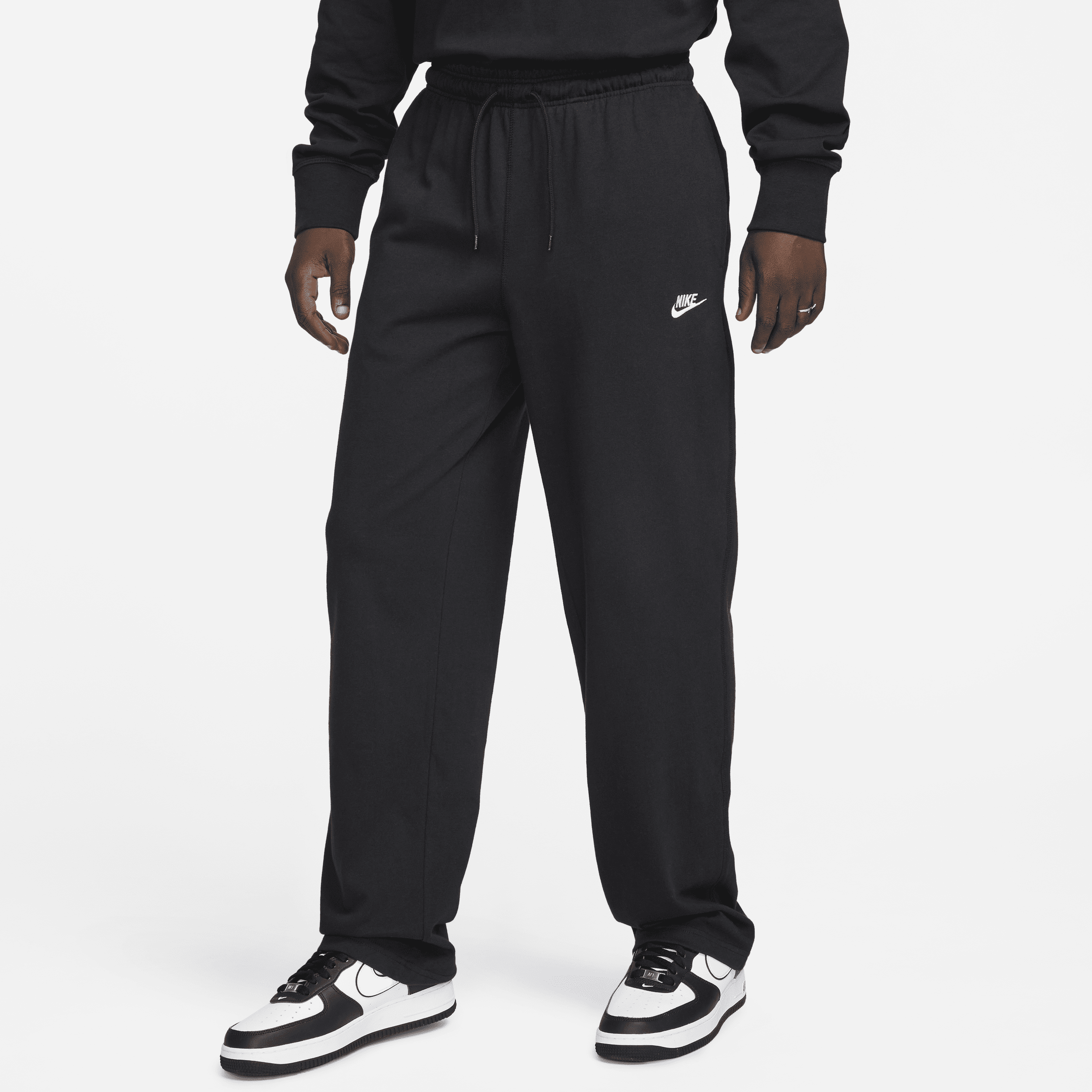 Thumbnail - Nike Club Herren-Strickhose mit offenem Saum - Schwarz