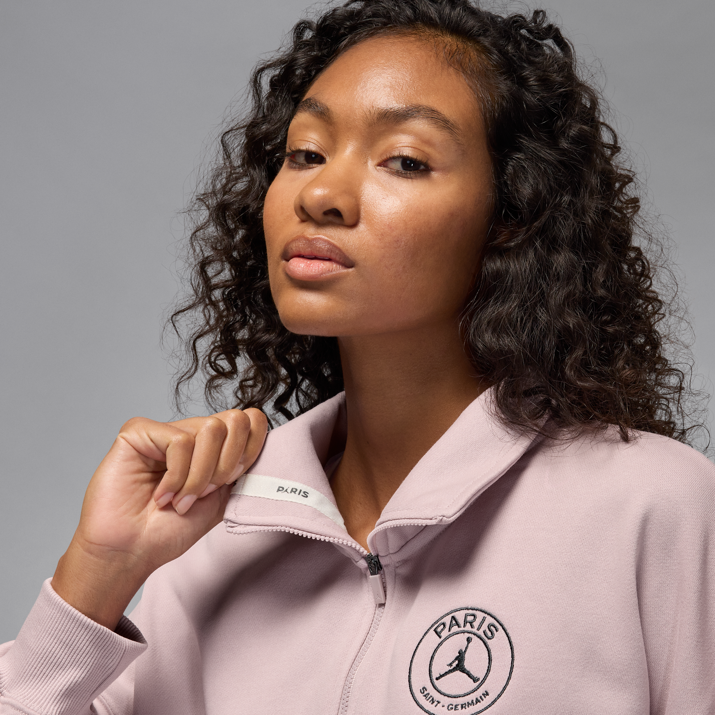 Thumbnail - Paris Saint-Germain Damen-Fleecepullover mit halbem Reißverschluss - Pink
