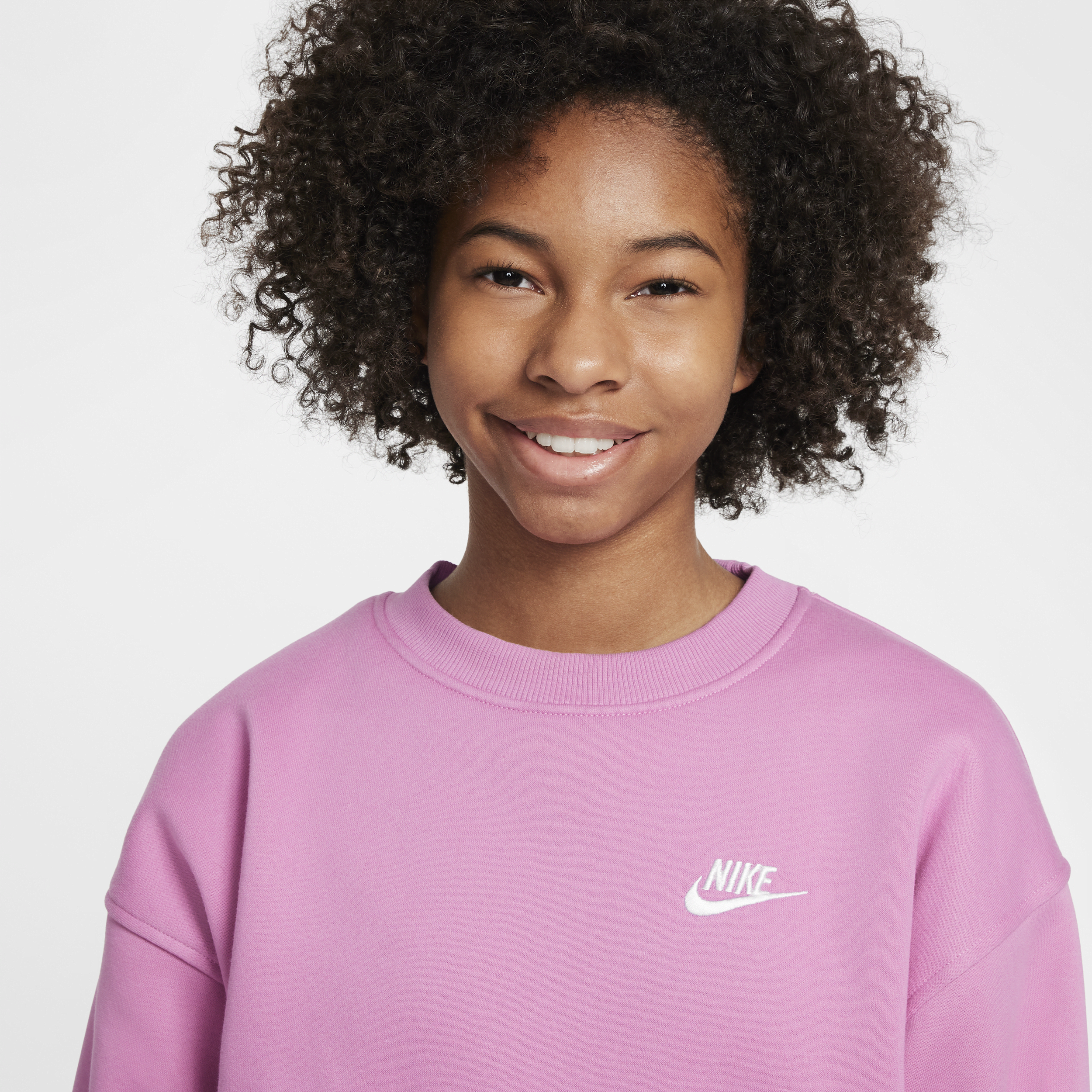 Sweat oversize Nike Sportswear Club Fleece pour ado - Rose