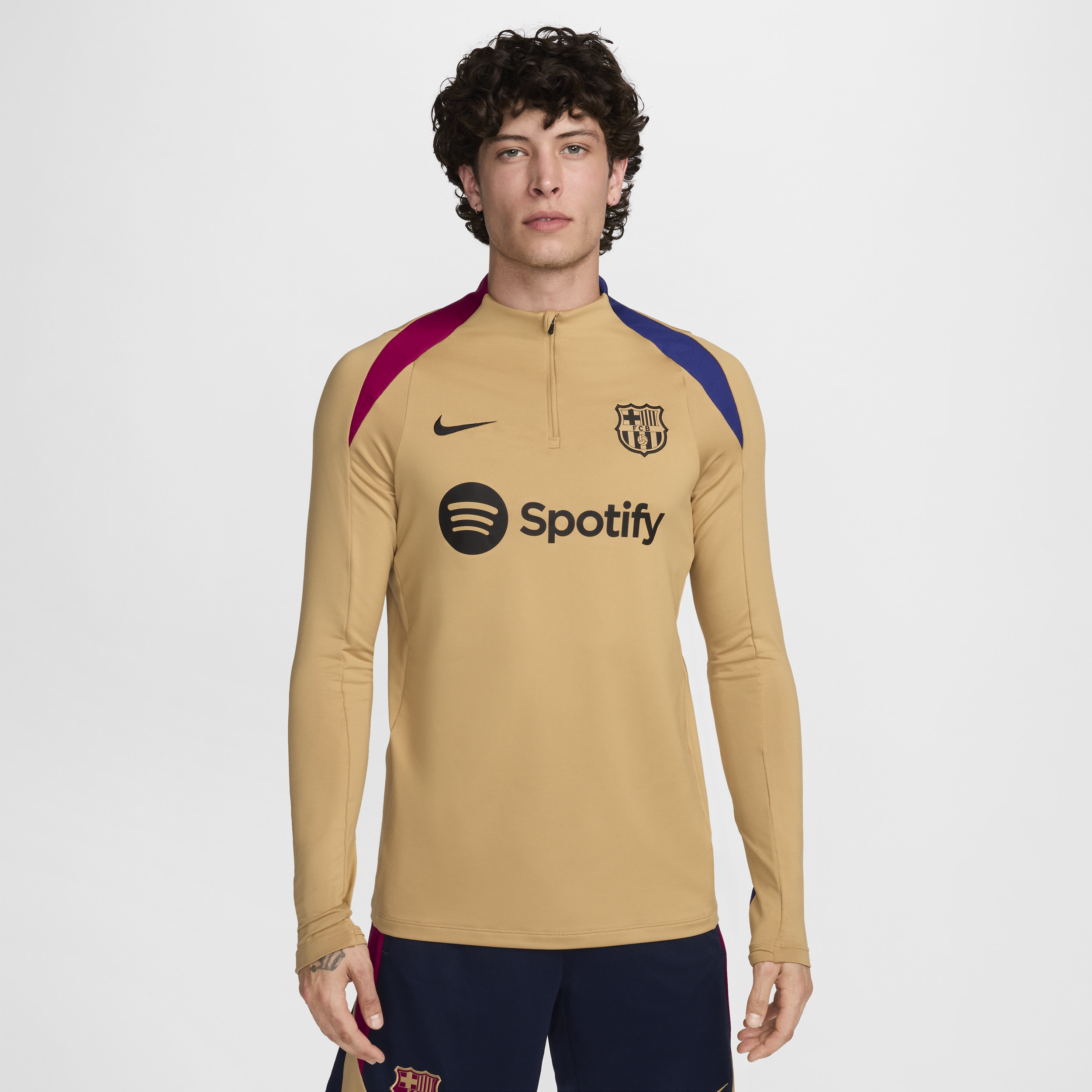 Haut d'entraînement de football Nike Dri-FIT FC Barcelona Strike pour Homme - Marron