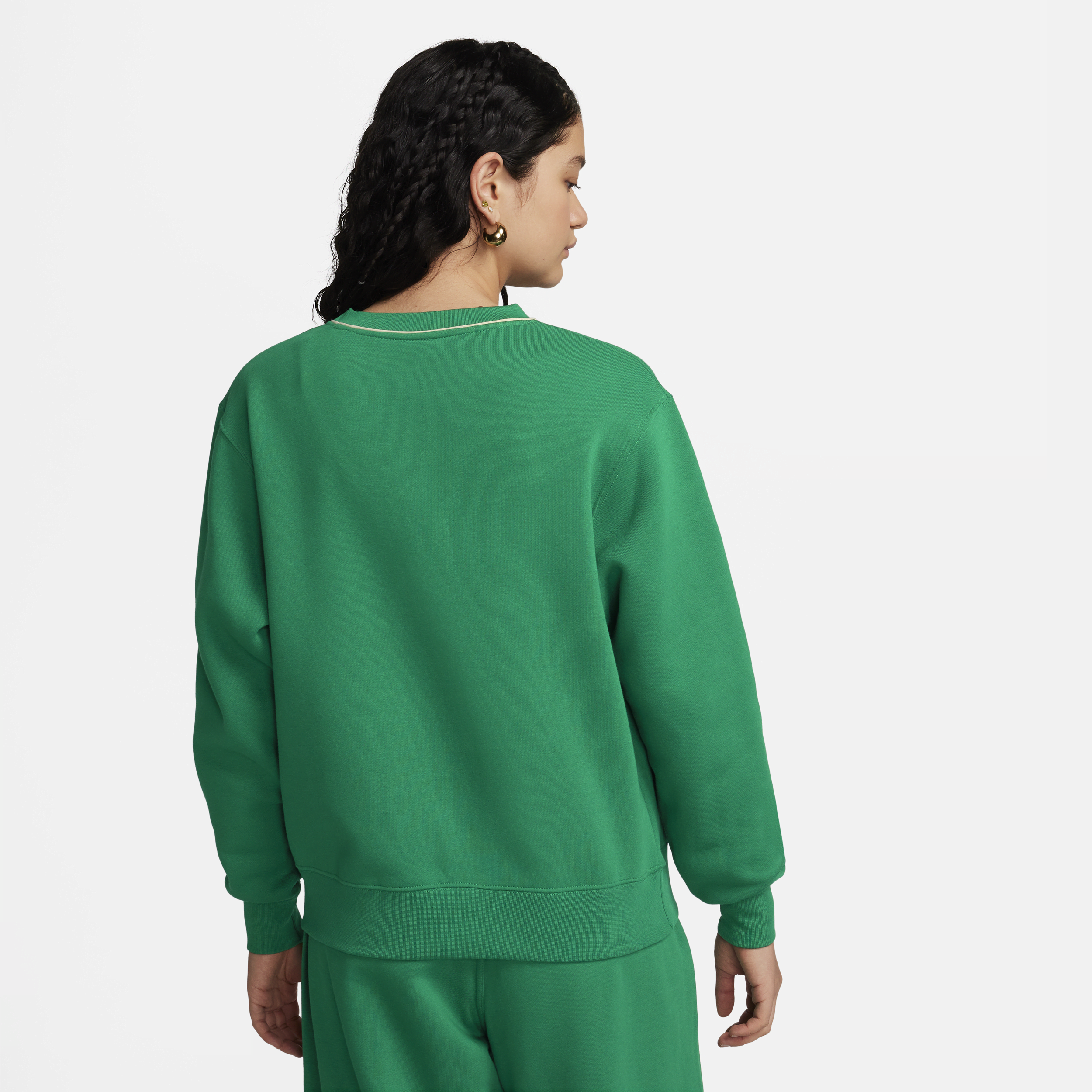 Nike Sportswear sweatshirt van fleece met ronde hals voor dames Groen