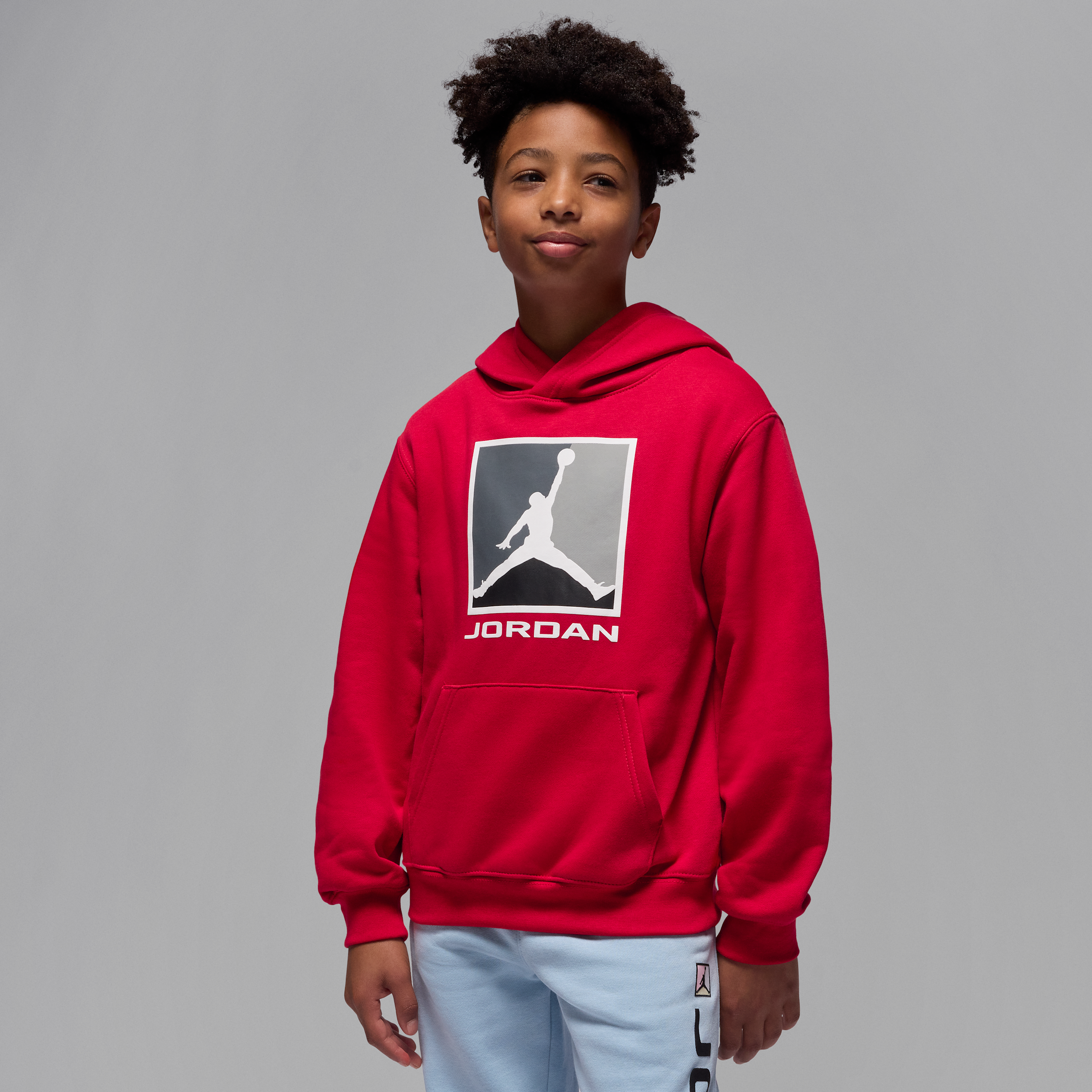 Felpa pullover con cappuccio Baseline in fleece Jordan Essentials – Ragazzo/a - Rosso