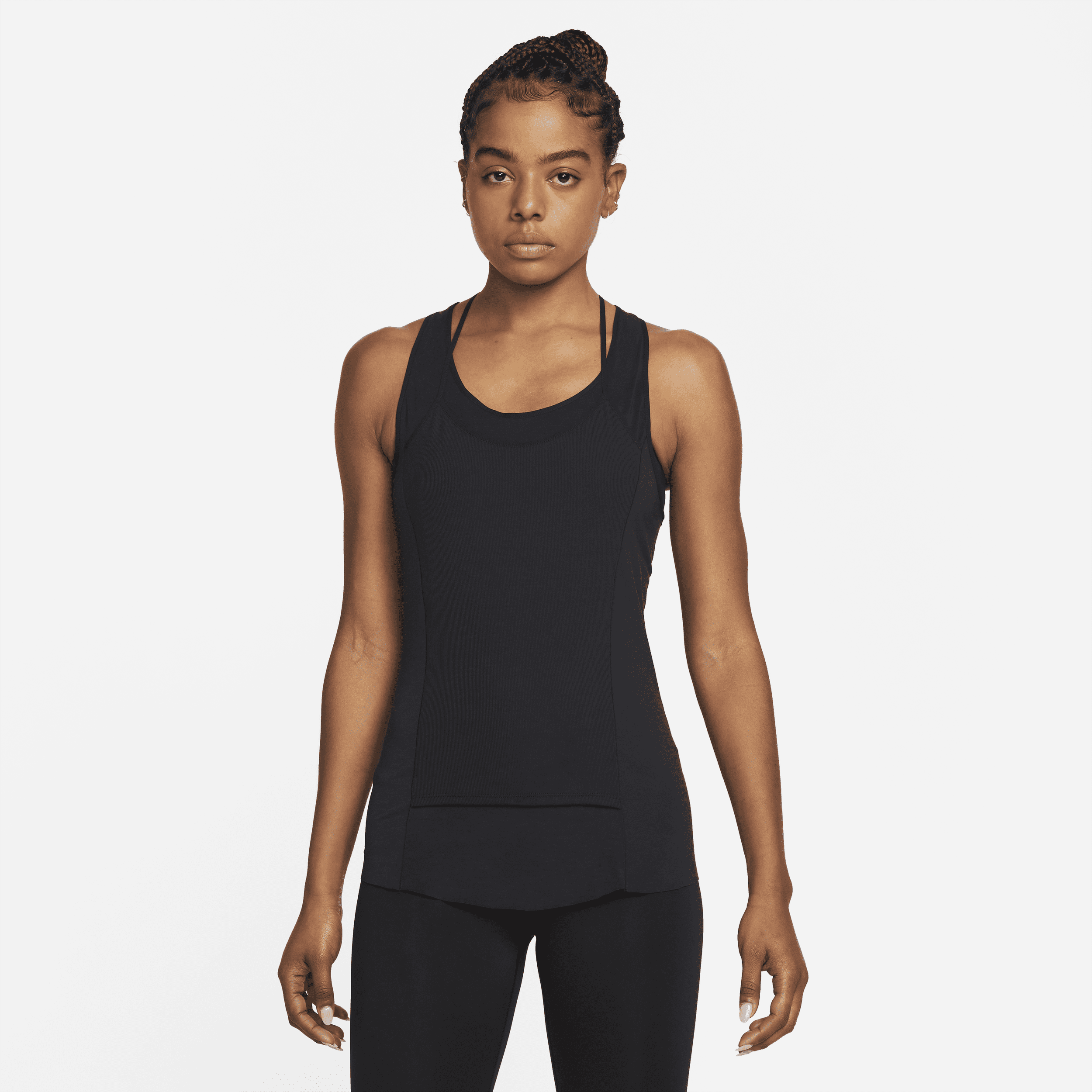 Nike Yoga Dri-FIT Luxe Tanktop met ribbelstructuur voor dames Zwart