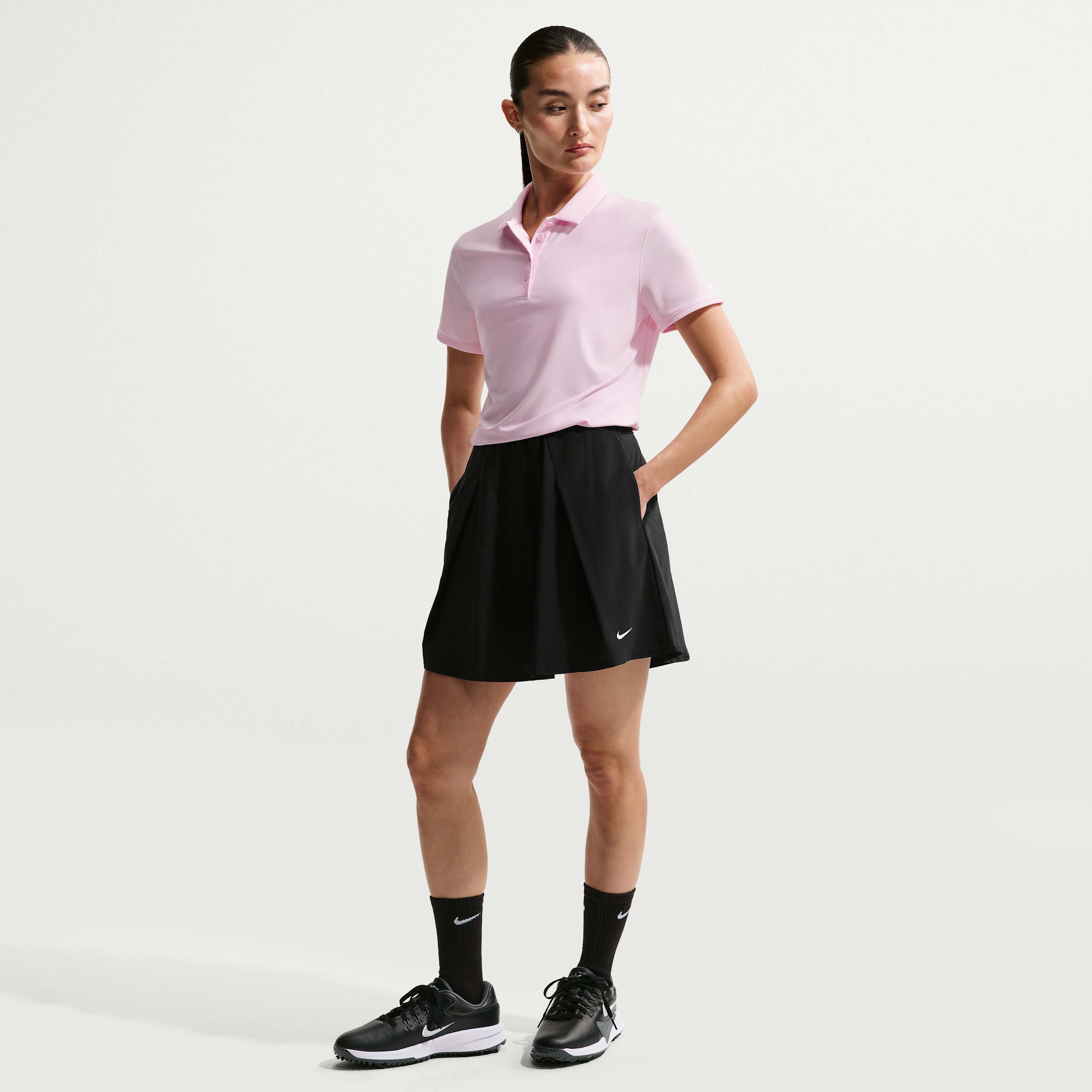 Nike Golf Club Womens Dri-FIT Flouncy Golf Skirt - Black - Polyester (Recycled)/Elastane