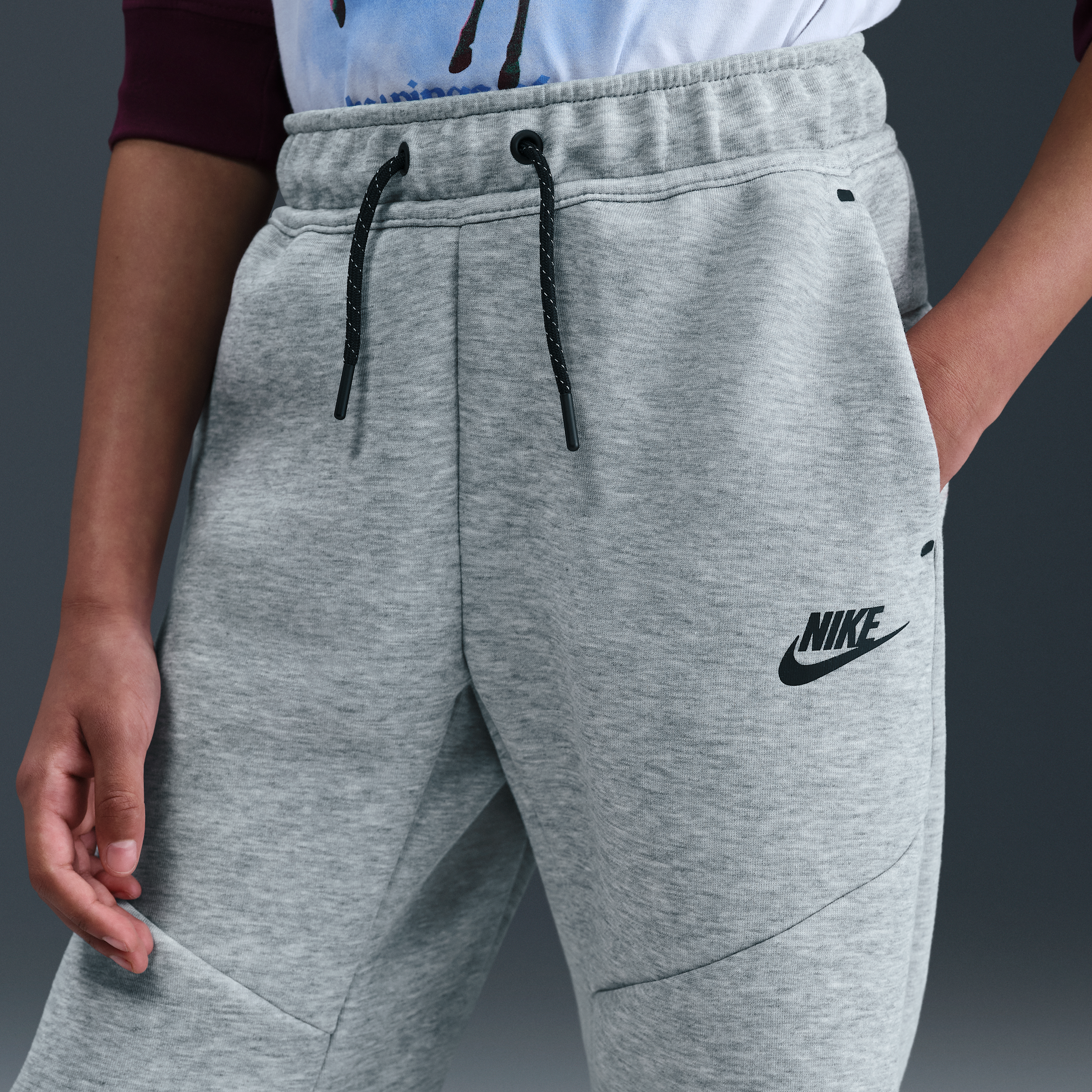 Thumbnail - Nike Tech Fleece Hose mit offenem Saum für ältere Kinder (Jungen) - Grau