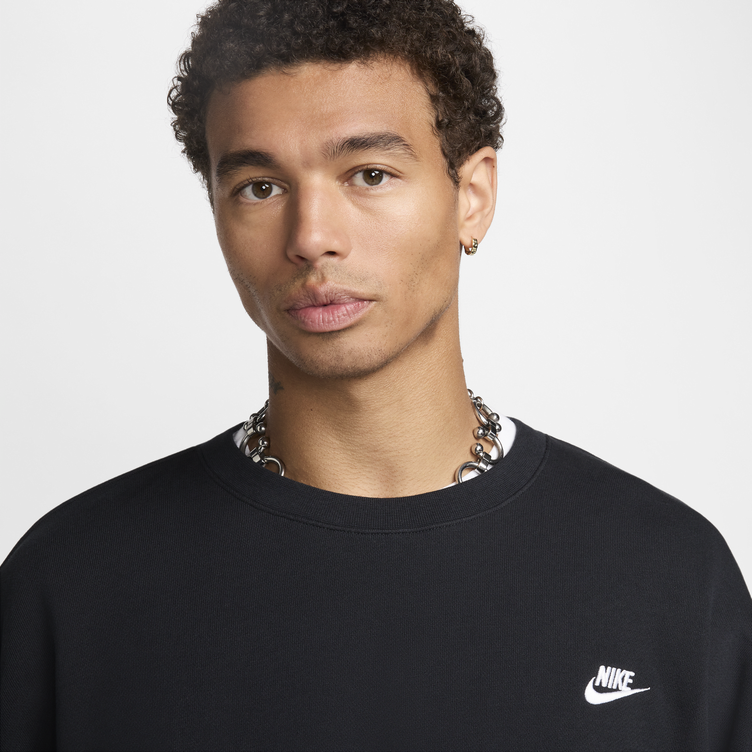 Haut oversize en molleton Nike Club Fleece pour homme - Noir