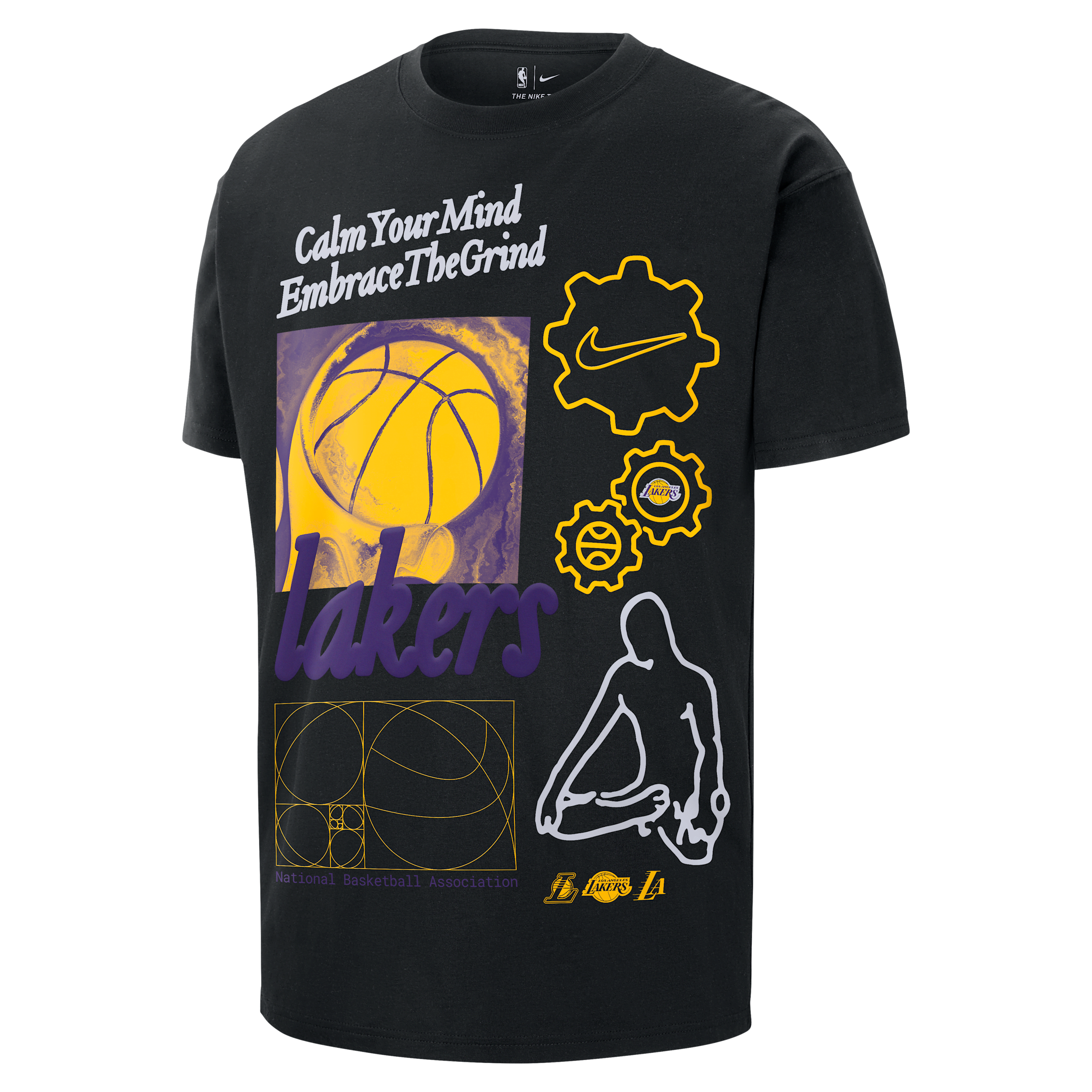 T-shirt Max90 Nike NBA Los Angeles Lakers Courtside pour homme - Noir