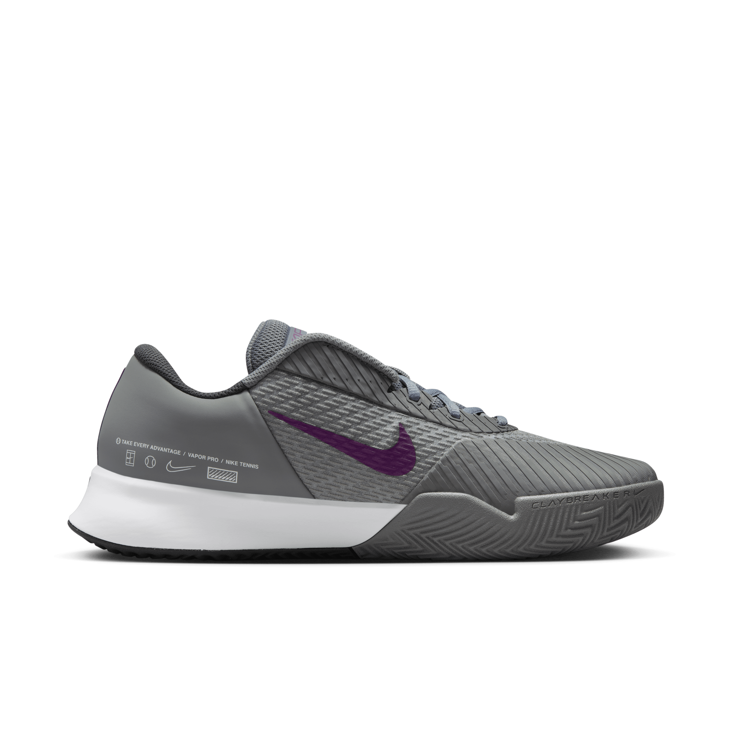 Chaussure de tennis pour terre battue NikeCourt Air Zoom Vapor Pro 2 pour homme - Gris