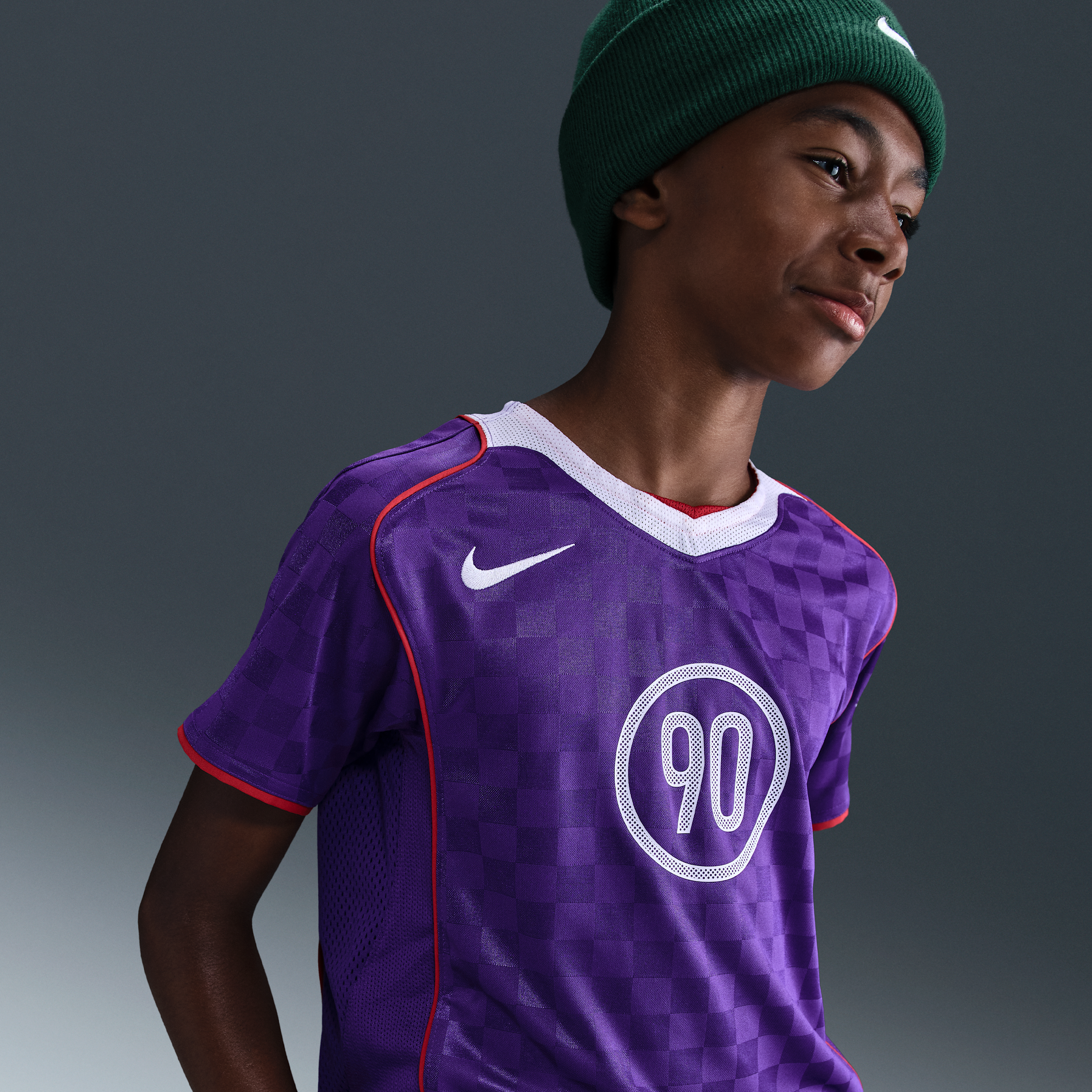 Thumbnail - Nike Total 90 Fußballtrikot mit Dri-FIT-Technologie (ältere Kinder) - Lila
