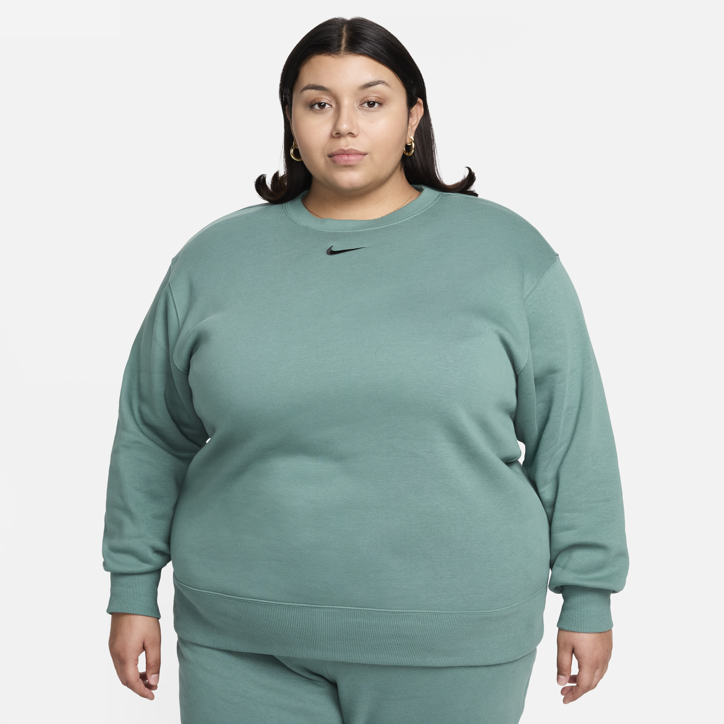 Nike Sportswear Phoenix Fleece oversized sweatshirt van fleece met ronde hals voor dames (Plus Size) Groen