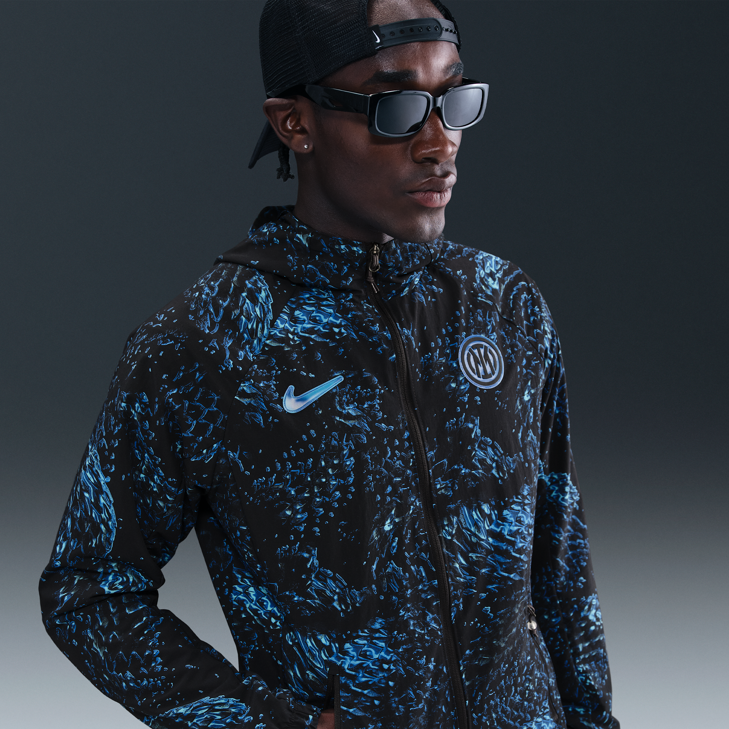 Inter Milan AWF Mens Nike Football Woven Jacket - Blue - Nylon