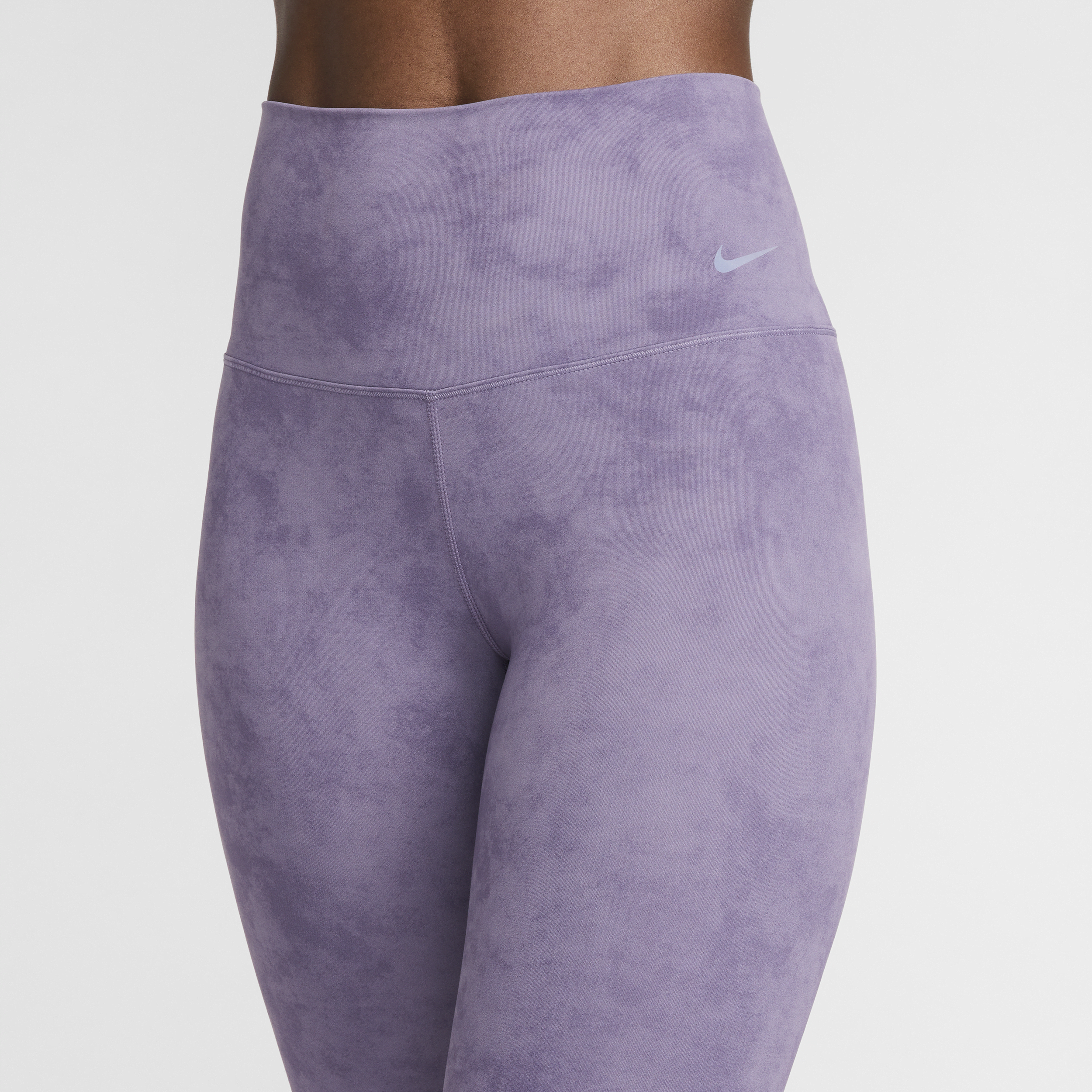 Legging 7/8 à taille haute et maintien léger Nike Zenvy Tie-Dye pour femme - Pourpre