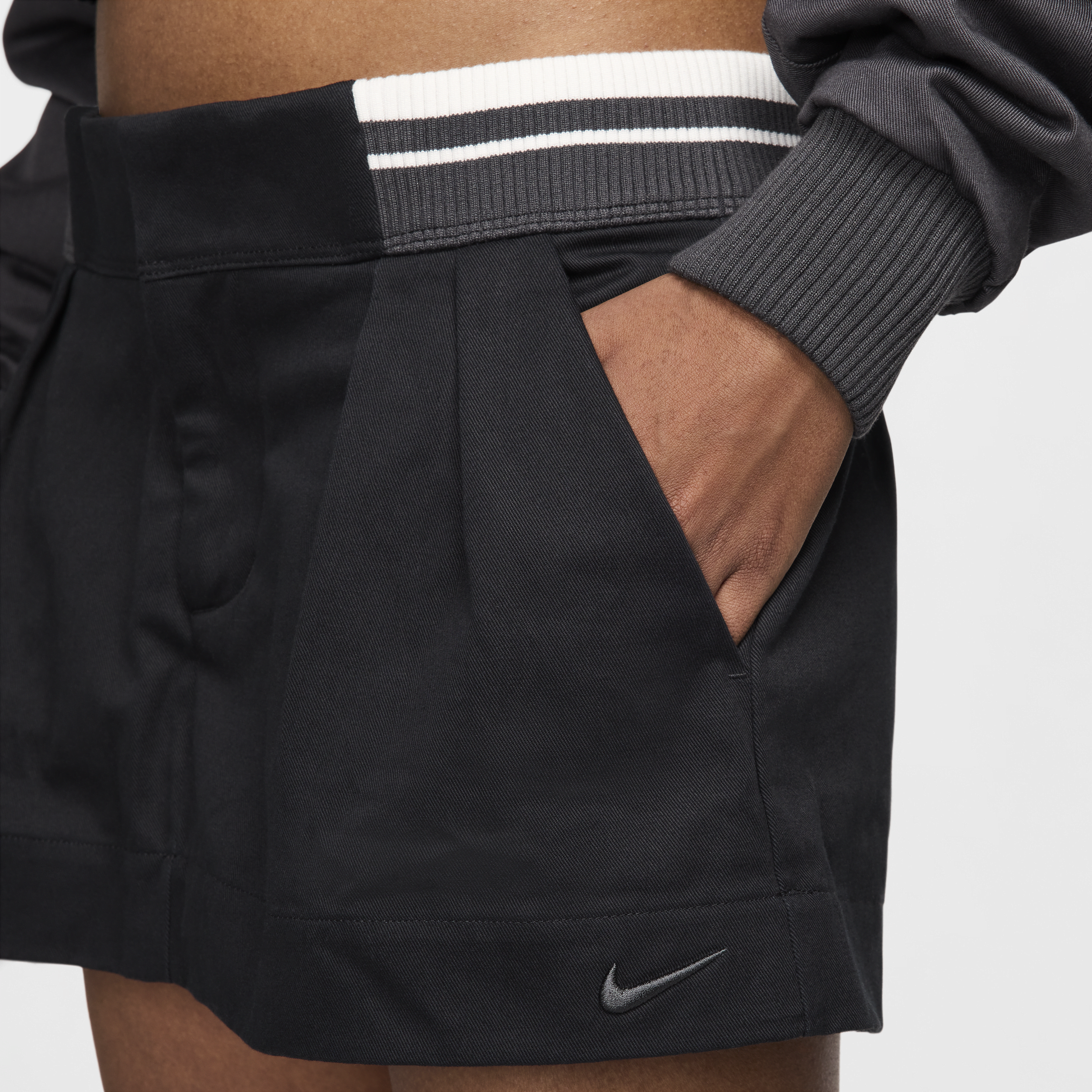 Nike Sportswear canvas minirok met lage taille Zwart