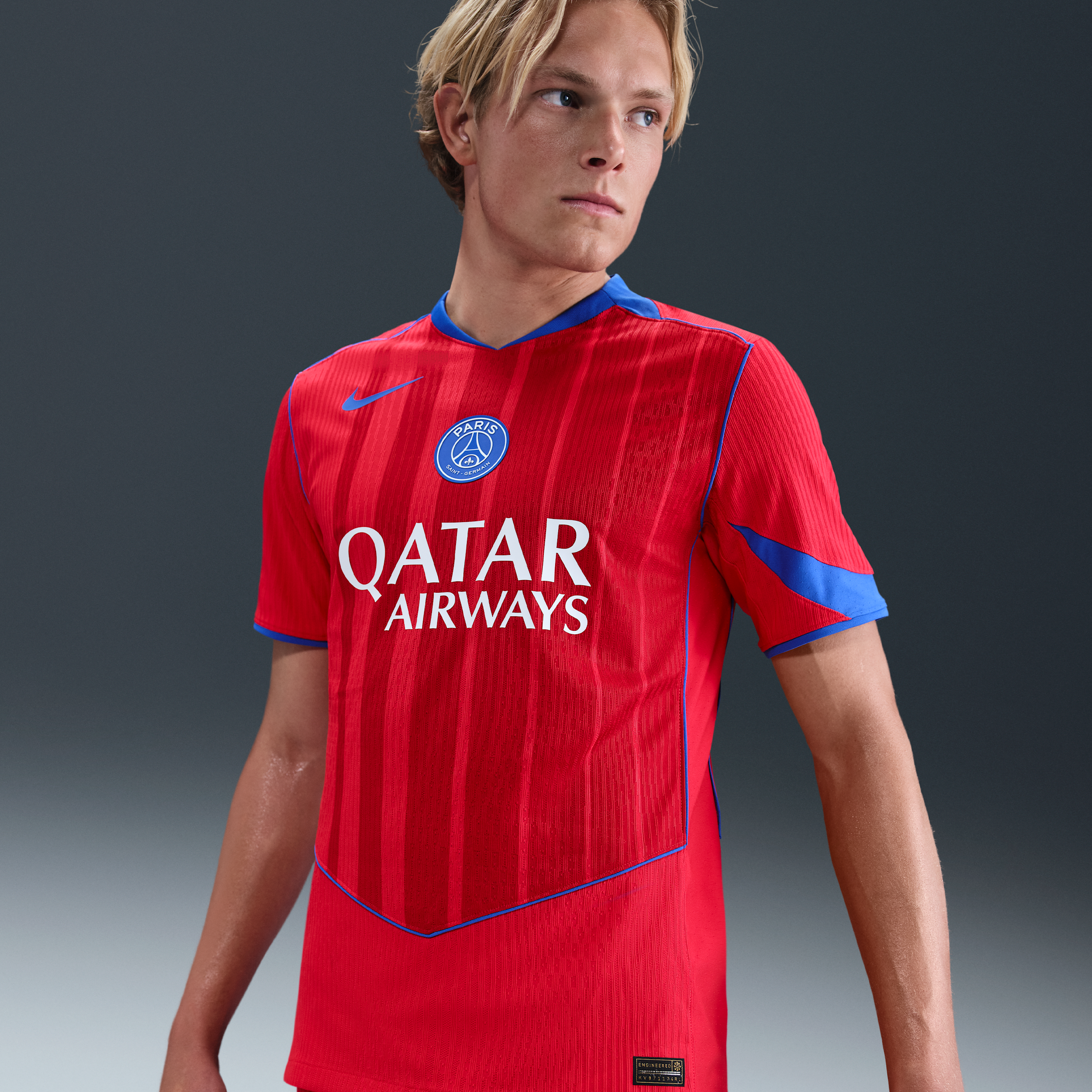 Paris Saint-Germain 2025/26 Match Third Nike Dri-FIT ADV Total 90 Authentic-fodboldtrøje til mænd - rød