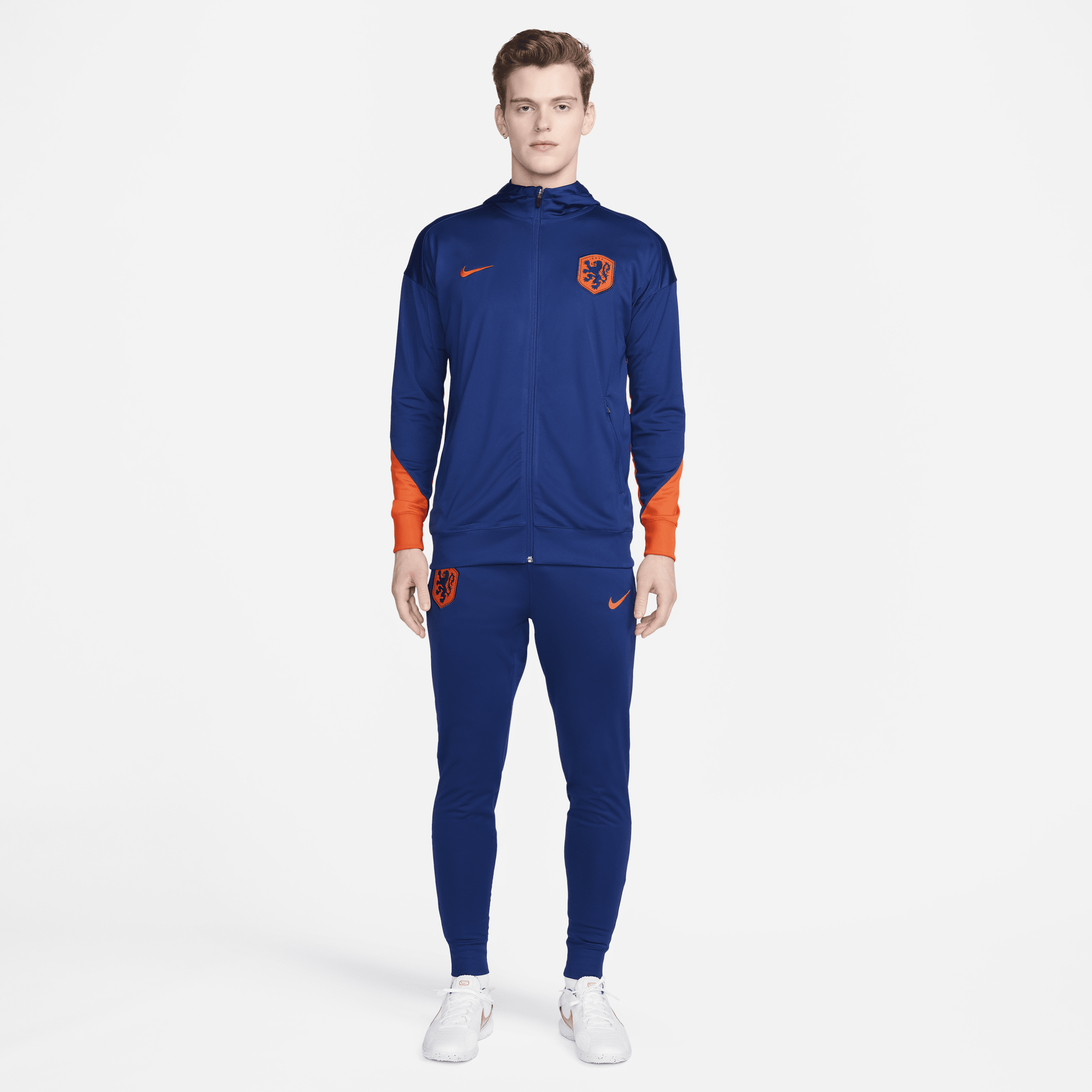 Survêtement de foot en maille à capuche Nike Dri-FIT Pays-Bas Strike pour homme - Bleu