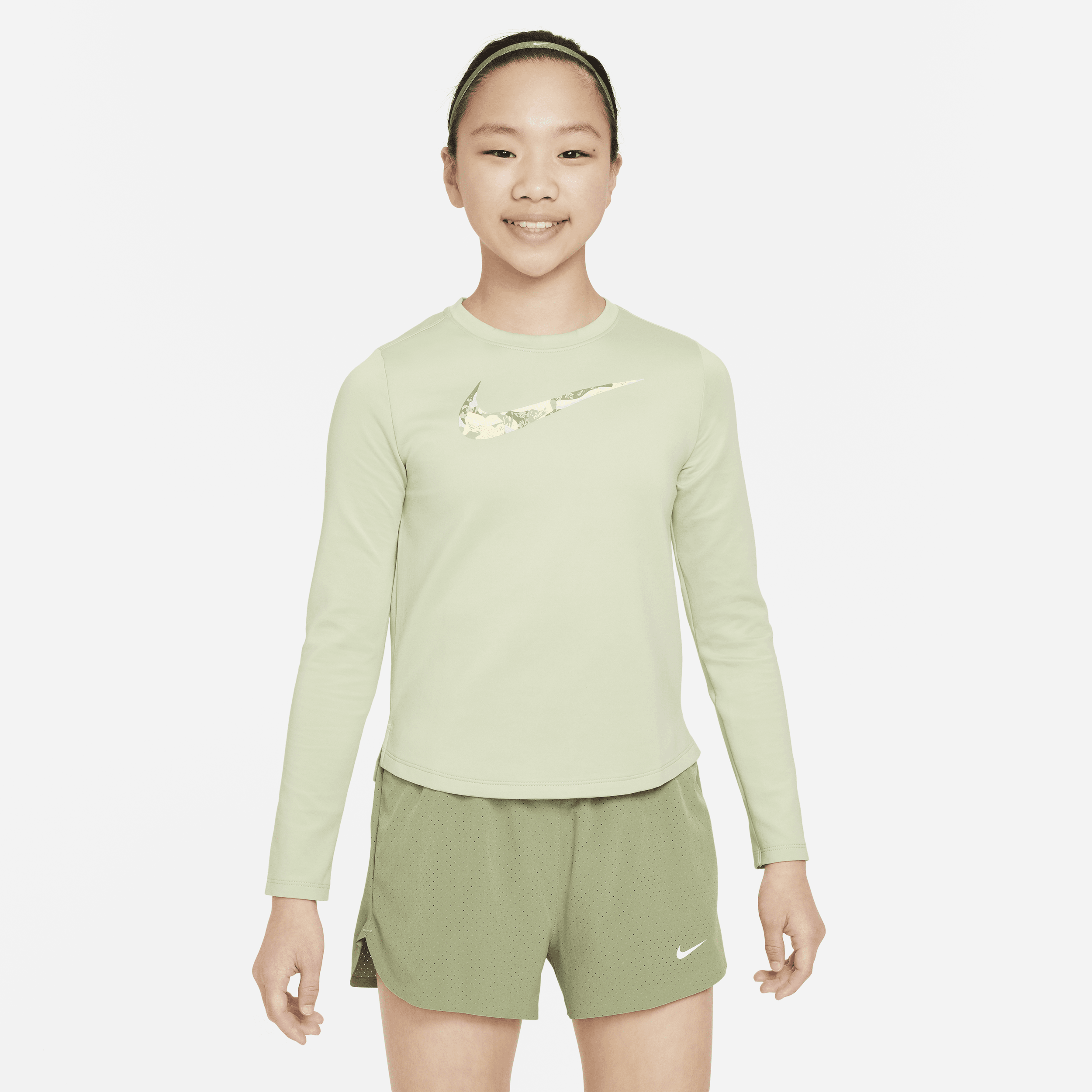 Nike Dri-FIT One Meisjestop met lange mouwen Groen