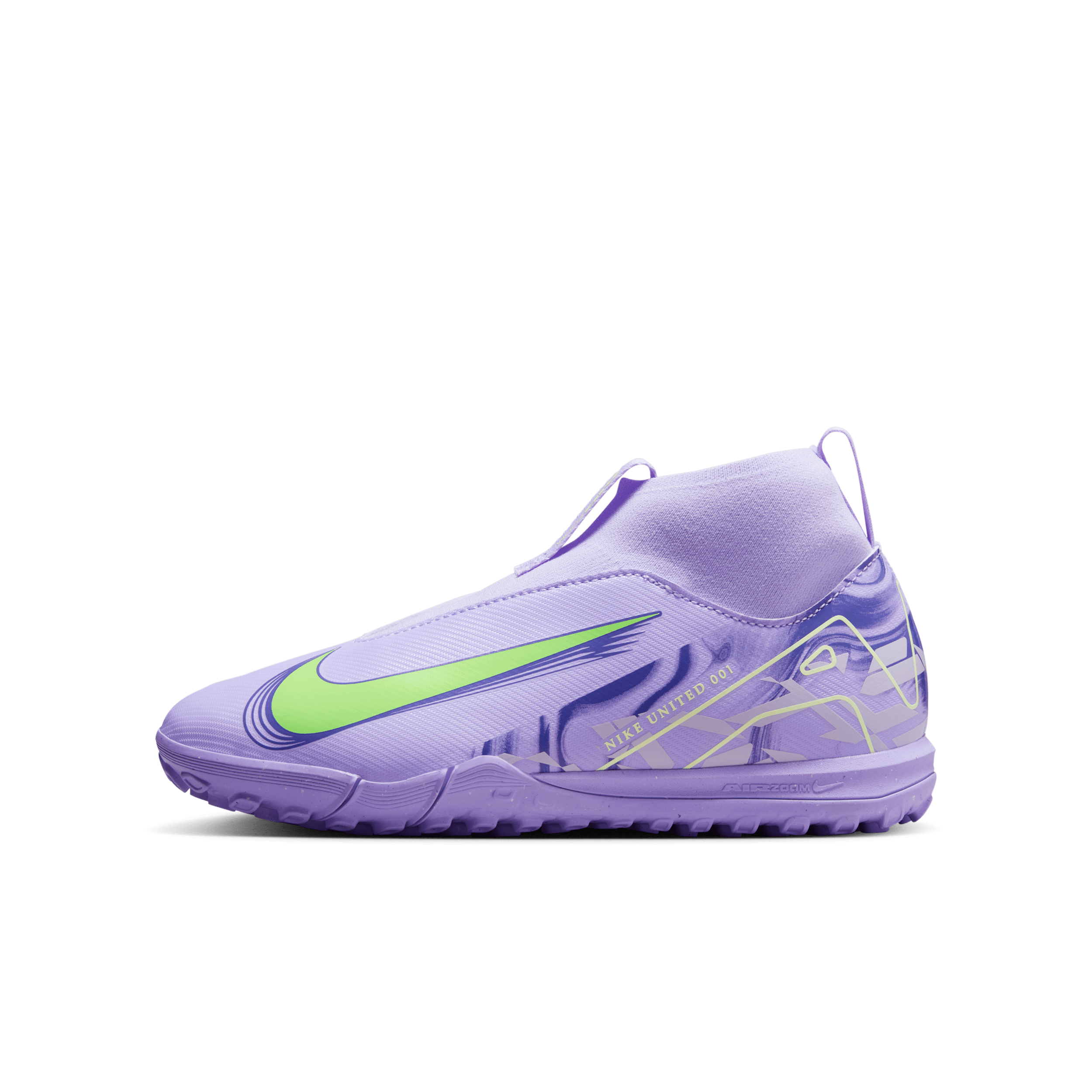 Chaussure de foot montante TF Nike United Jr. Mercurial Superfly 10 Academy pour ado - Pourpre