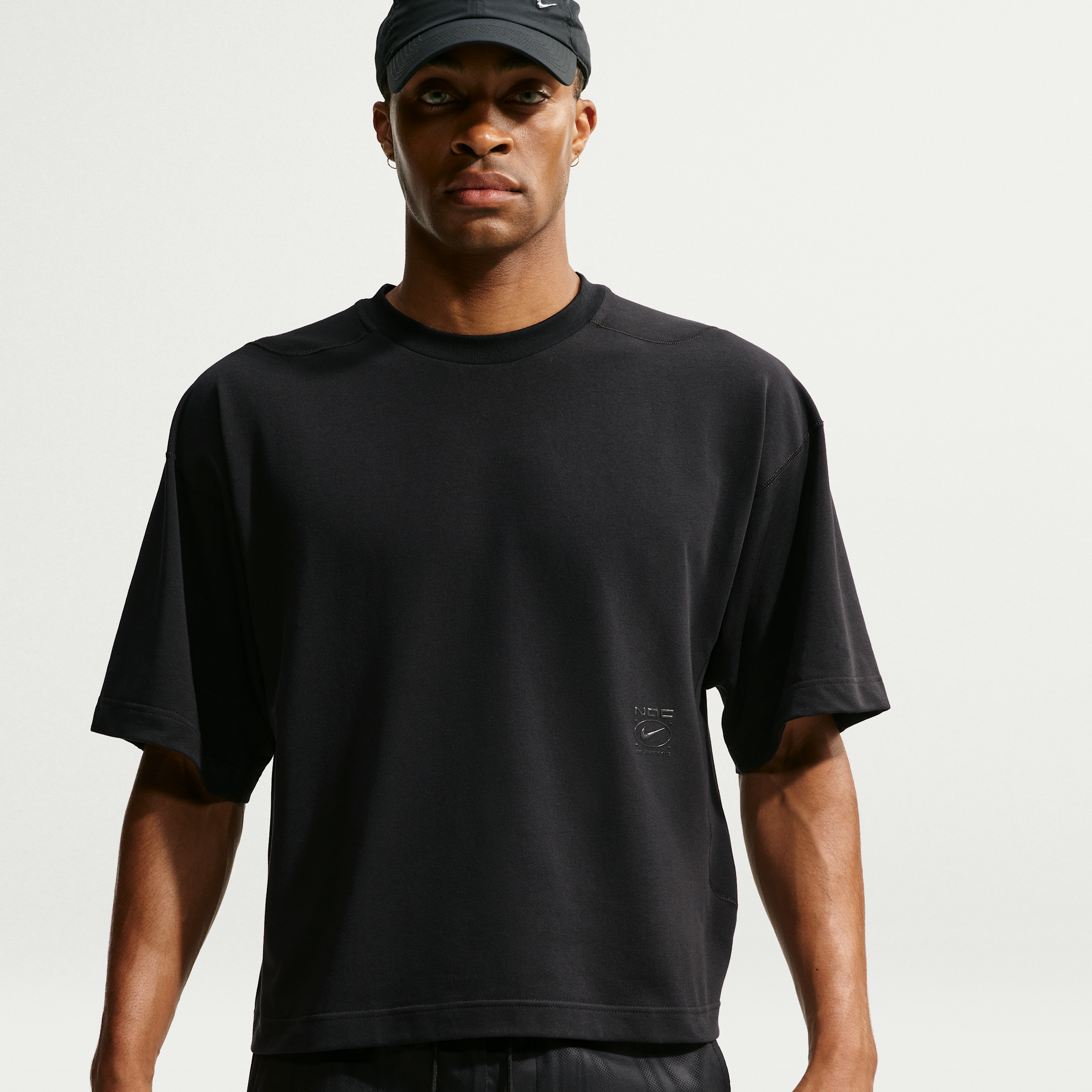 Kortærmet Nike N.A.C. Dri-FIT-træningstrøje til mænd - sort