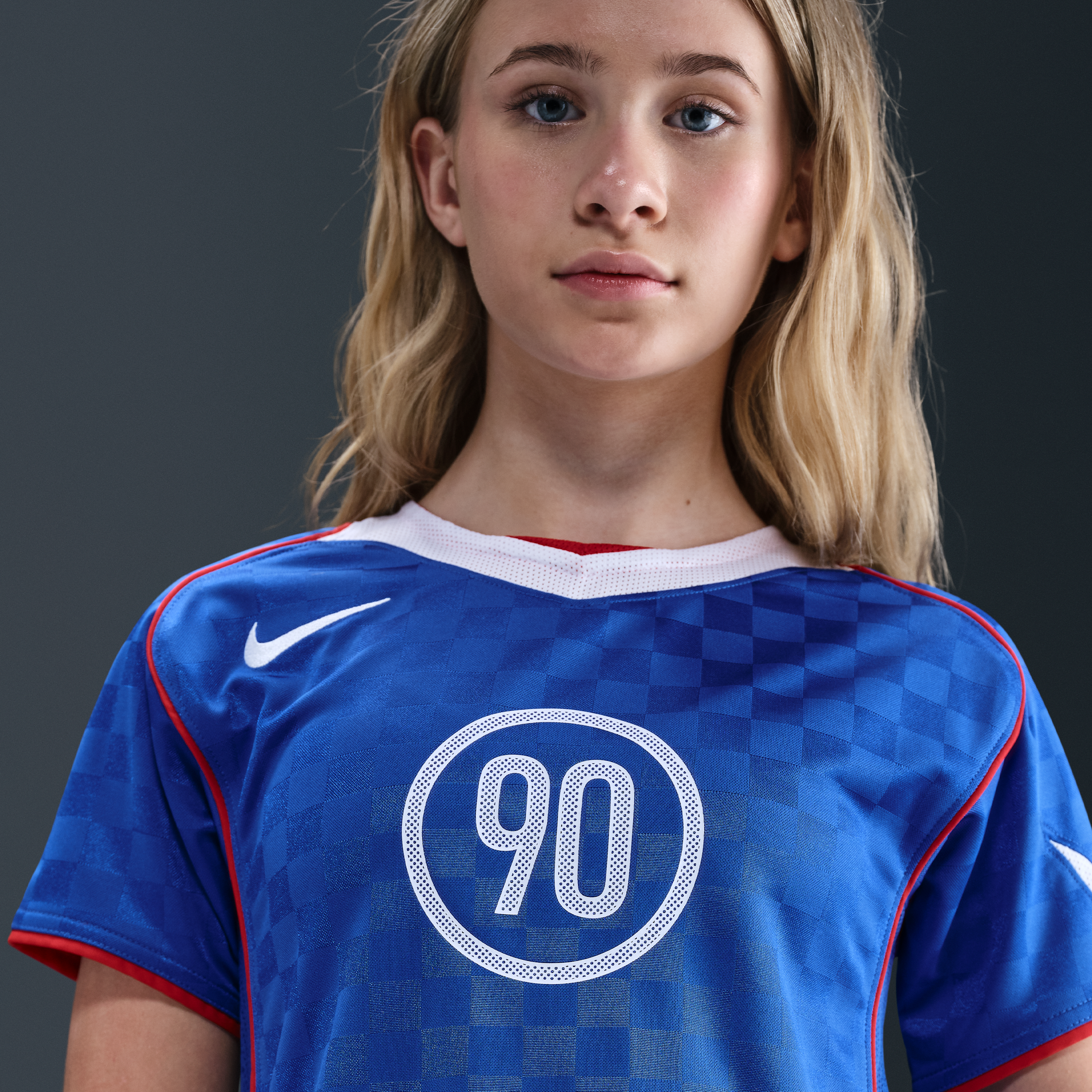 Thumbnail - Nike Total 90 Fußballtrikot mit Dri-FIT-Technologie (ältere Kinder) - Blau
