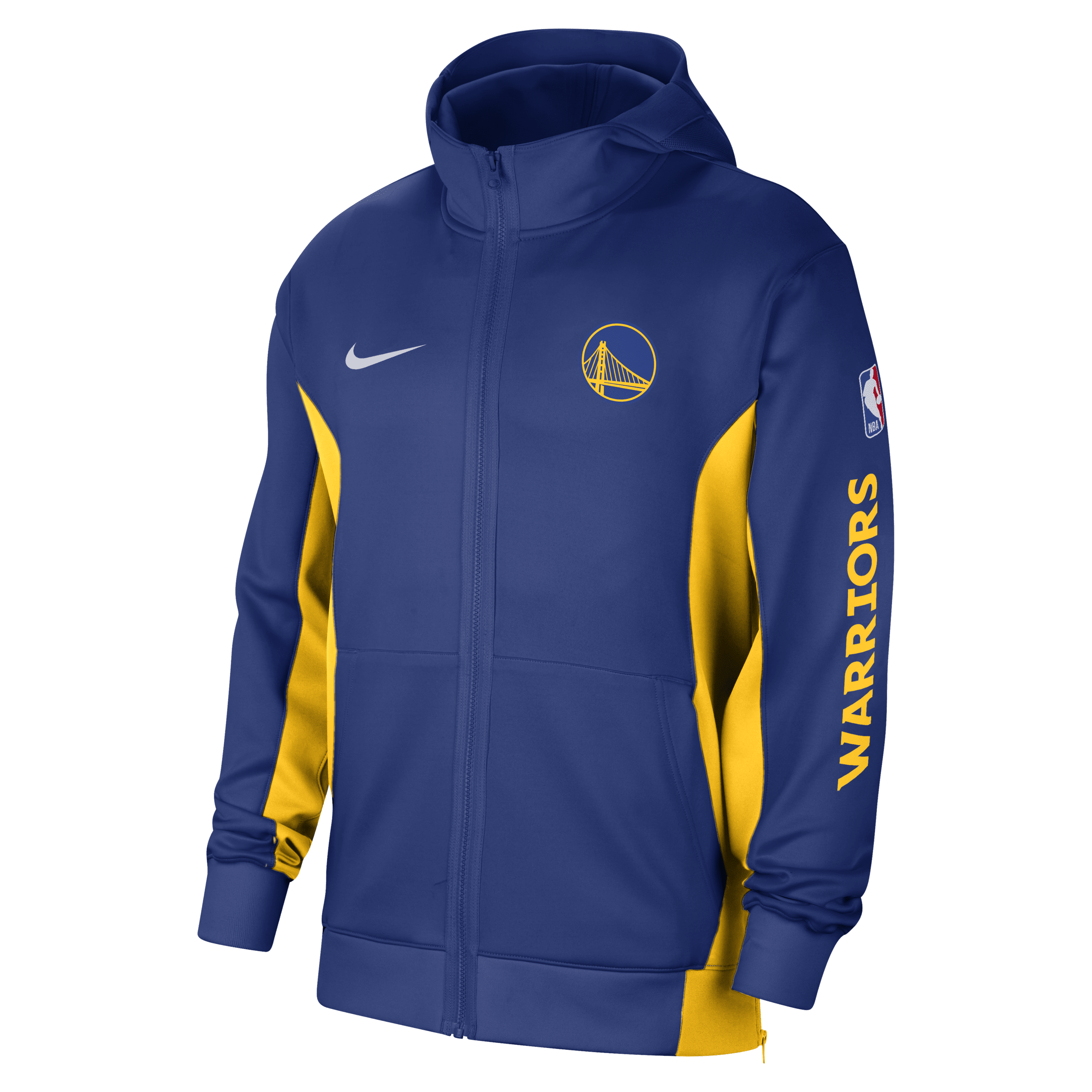 Nike Golden State Warriors Showtime NBA-hoodie met rits en Dri-FIT voor heren Blauw