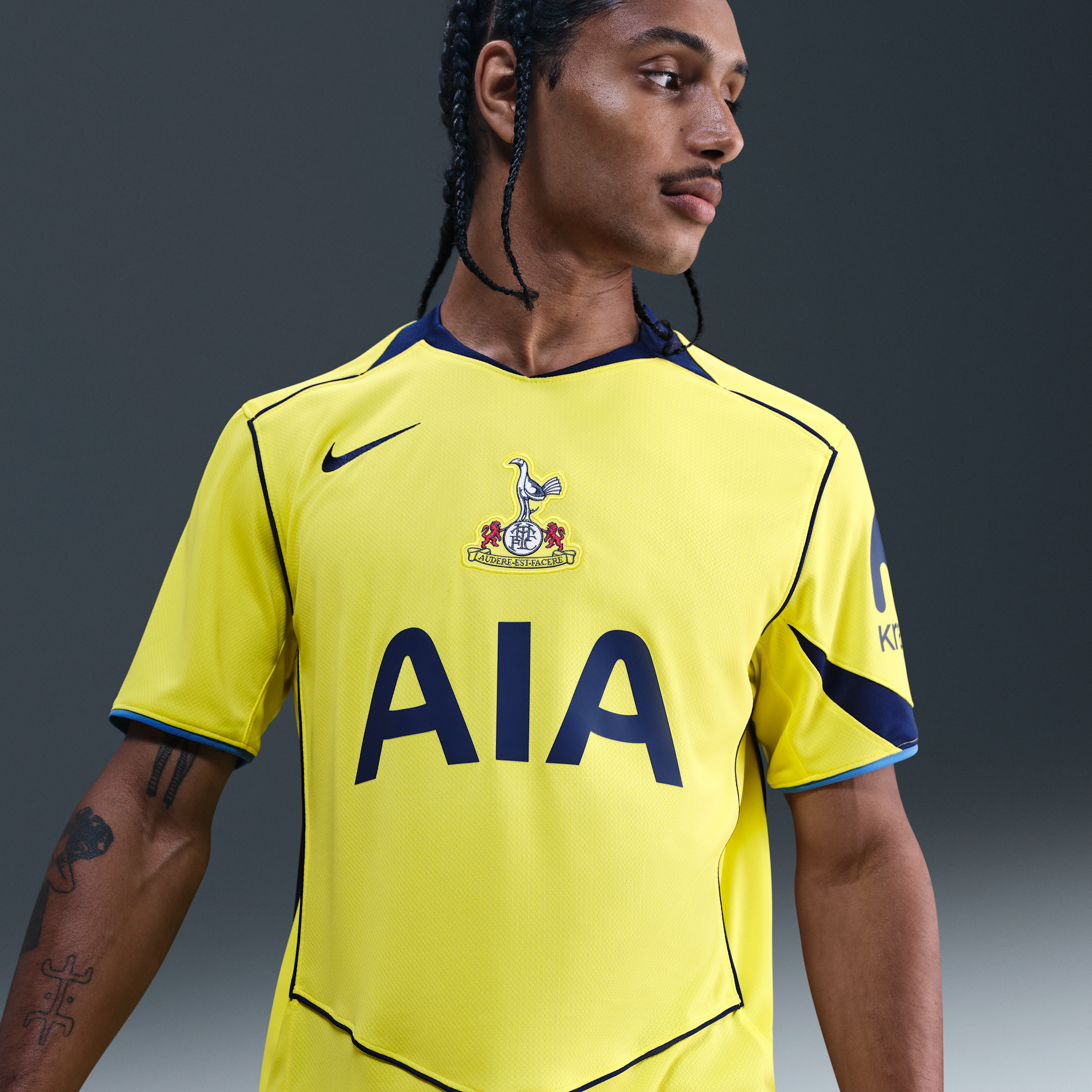 Tottenham Hotspur 2025/26 Stadium Third Men's Nike Dri-FIT Total 90 Football Replica Shirt - Yellow - Polyester