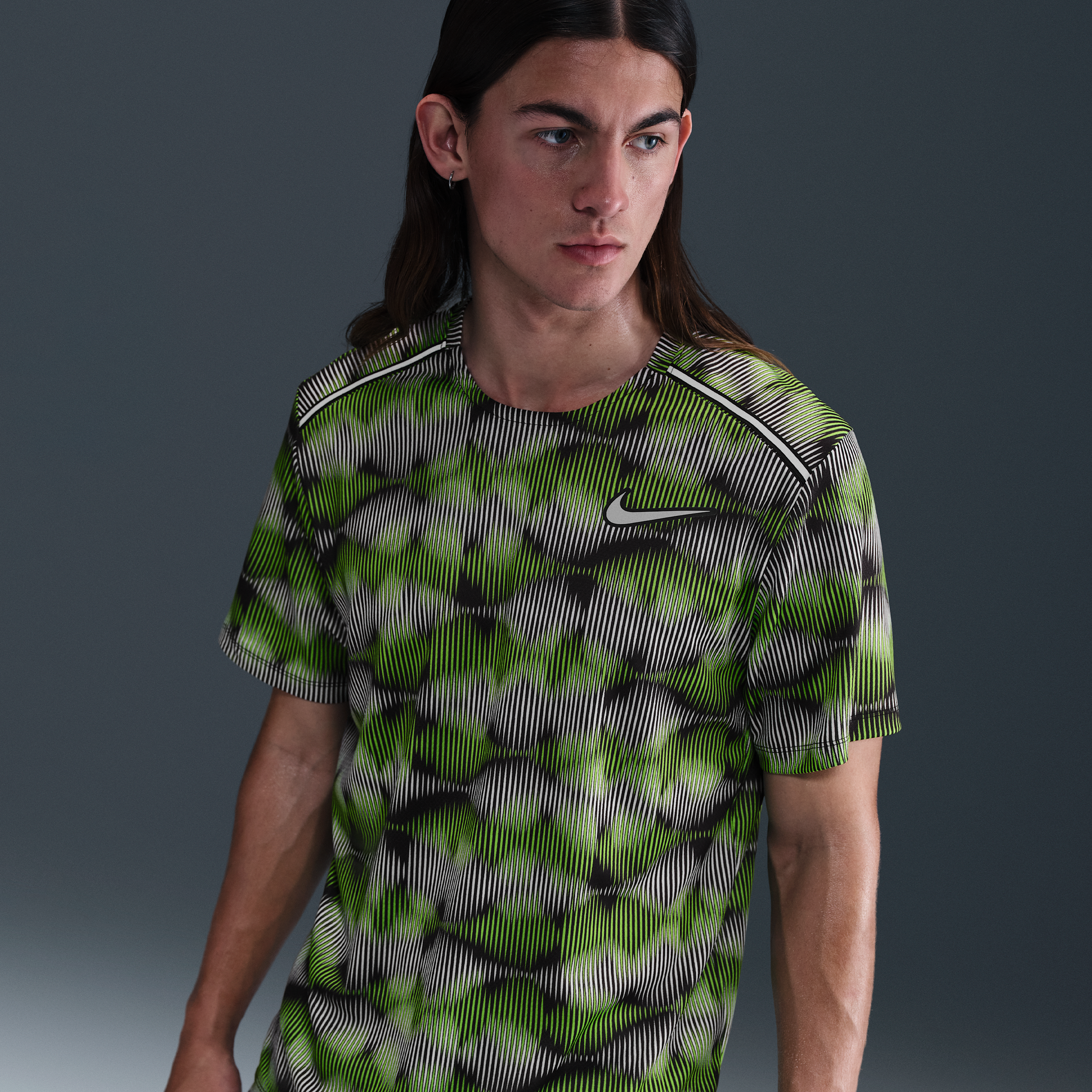 Thumbnail - Nike Miler Kurzarm-Laufoberteil für Herren - Schwarz