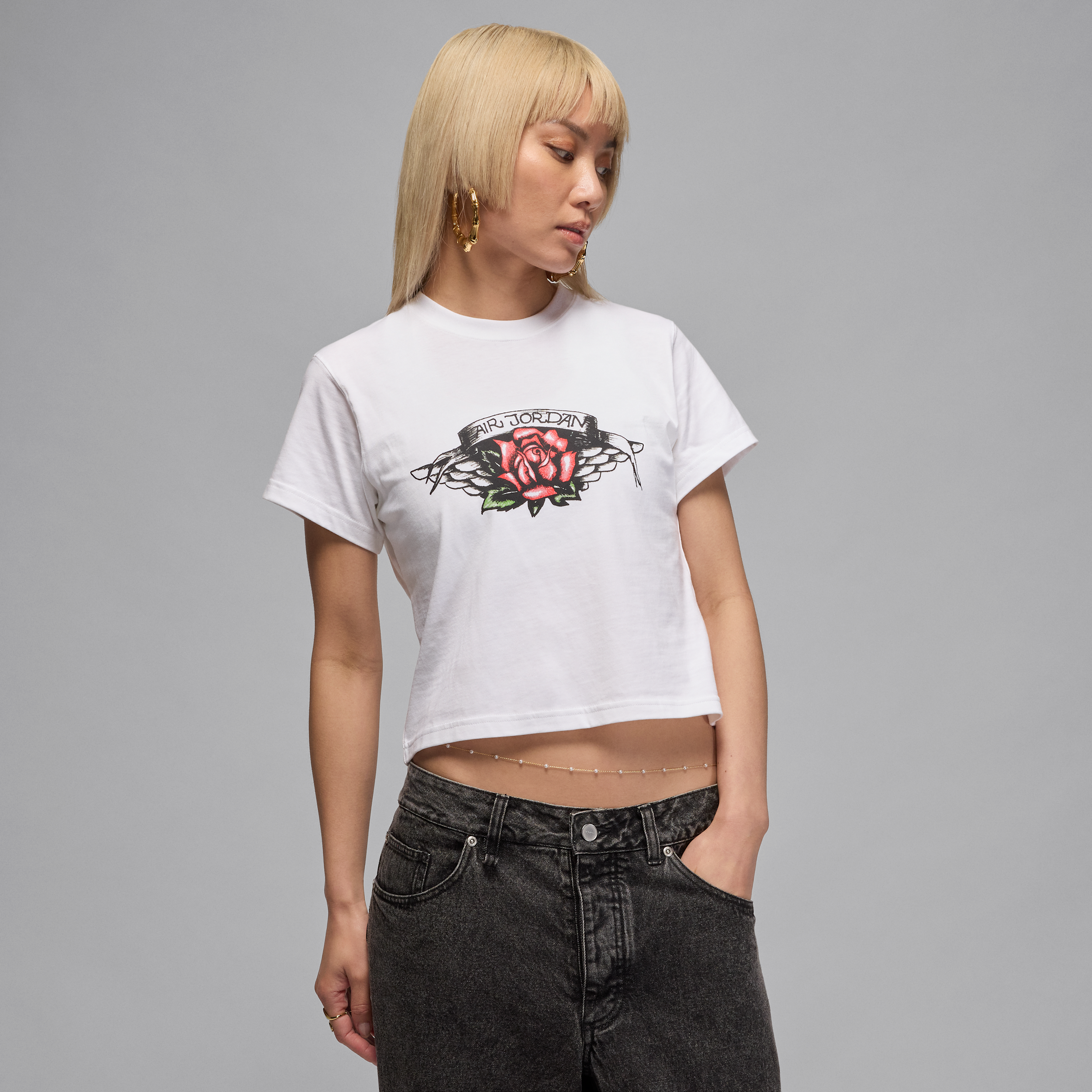 Thumbnail - Jordan Flight T-Shirt mit Grafik in schmaler Passform (Damen) - Weiß